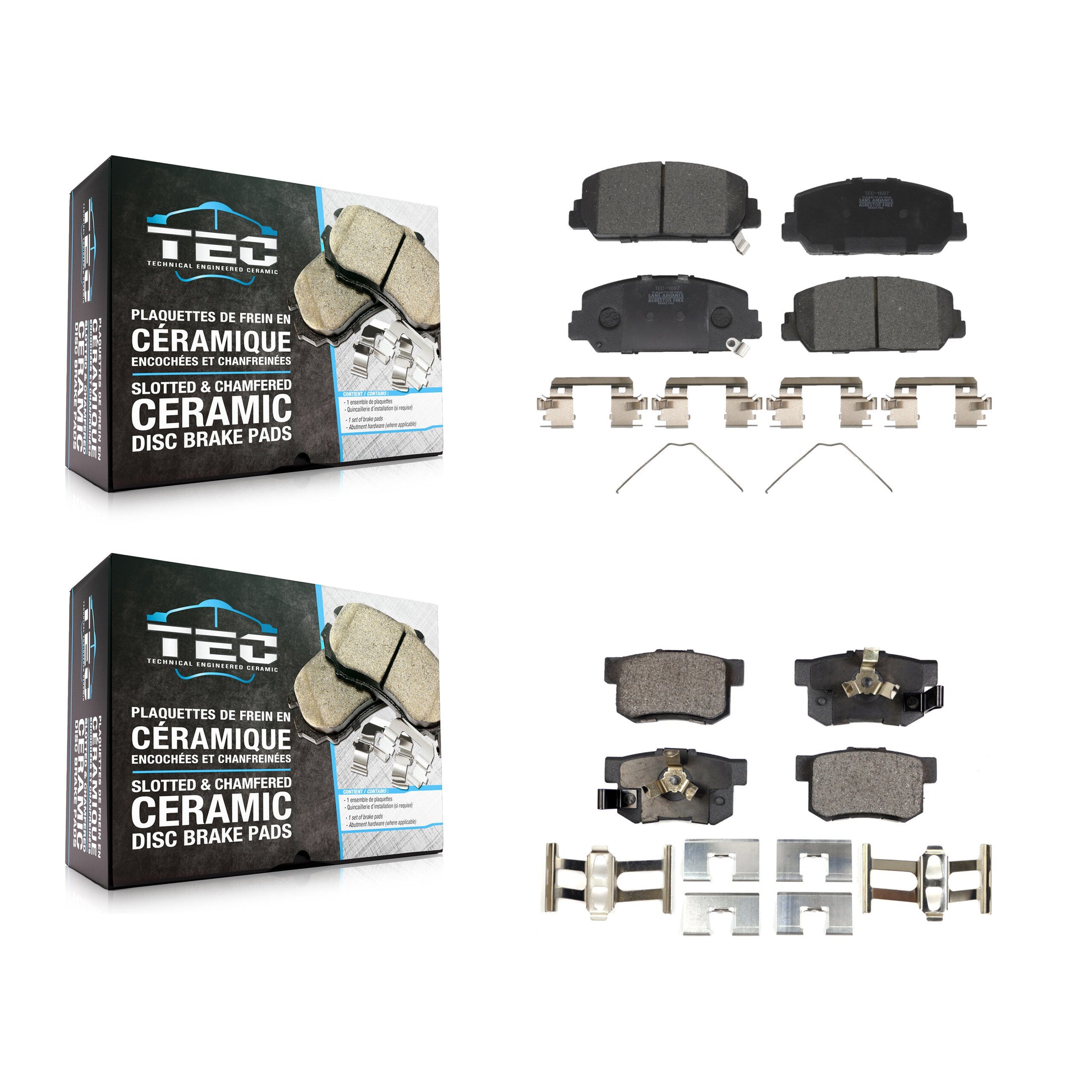 TEC KTC-100283 Disc Brake Pad for 2013-2018 Acura RDX - Front and Rear