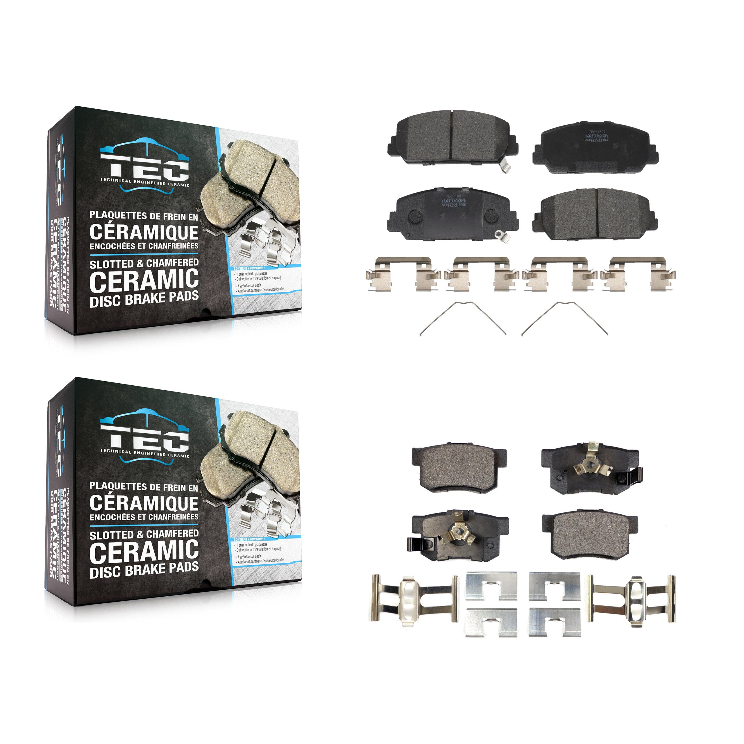 TEC KTC-100283 Disc Brake Pad for 2013-2018 Acura RDX - Front and Rear