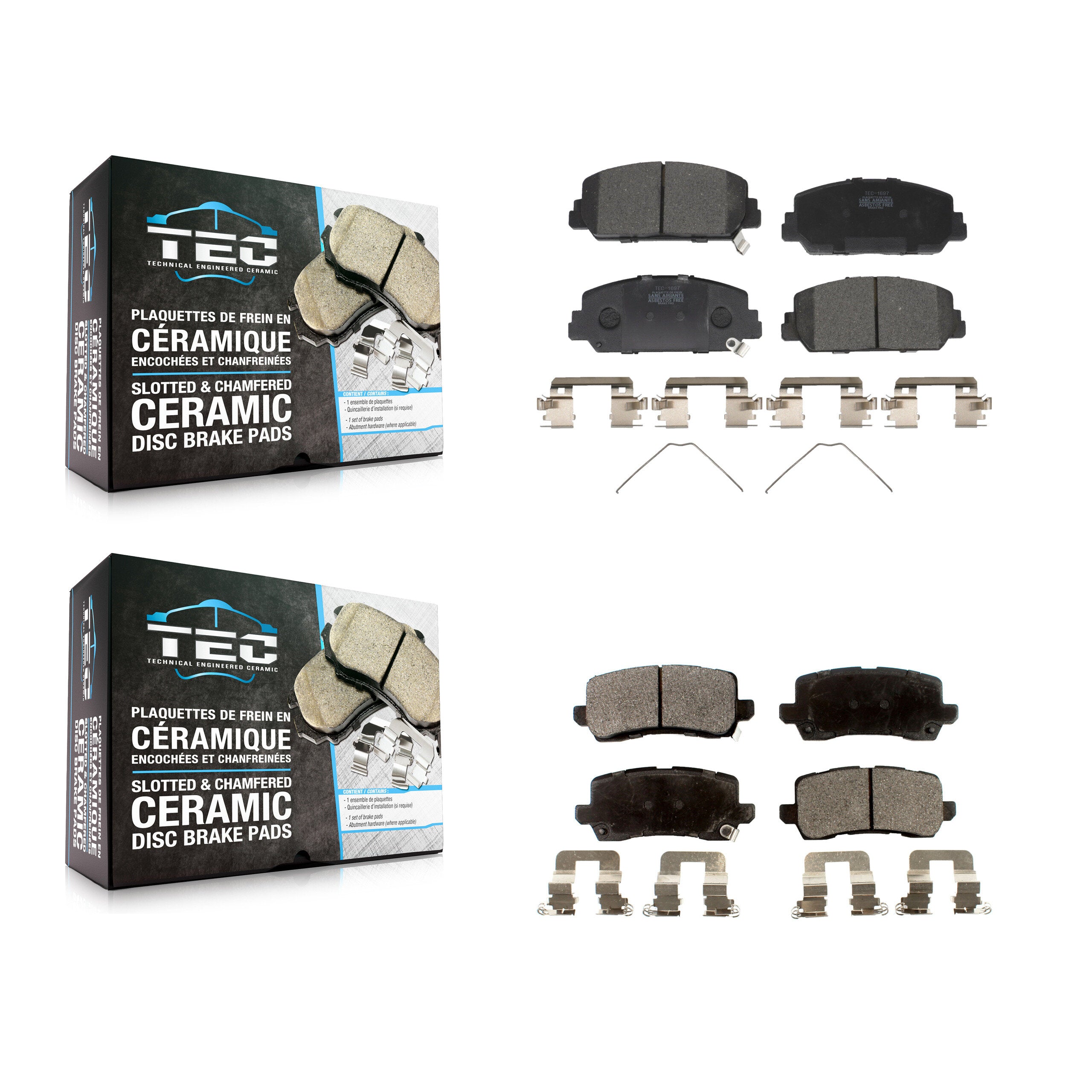 TEC KTC-100285 Disc Brake Pad for 2014-2020 Acura RLX - Front and Rear