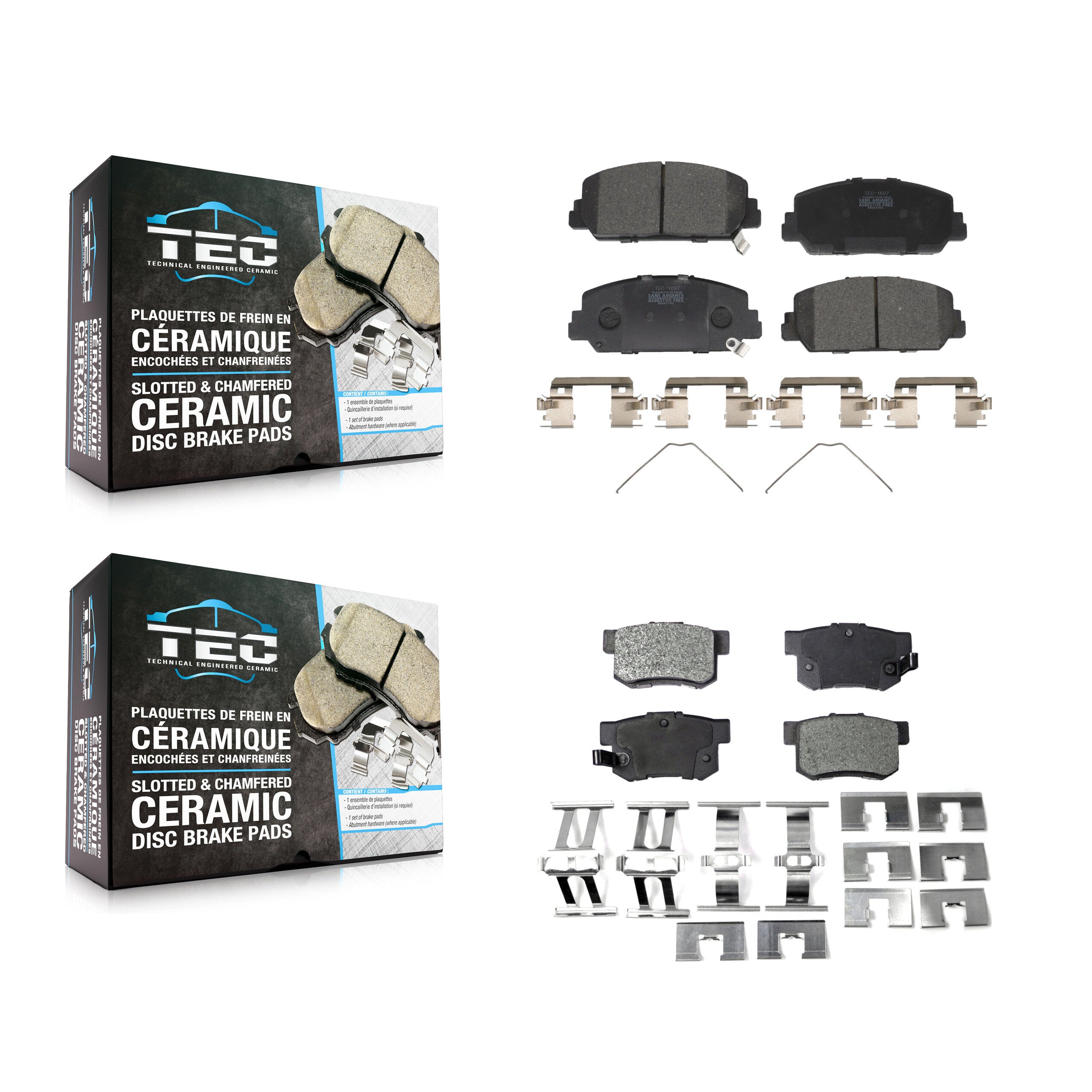 TEC KTC-100286 Disc Brake Pad for 2016-2022 Acura ILX - Front and Rear