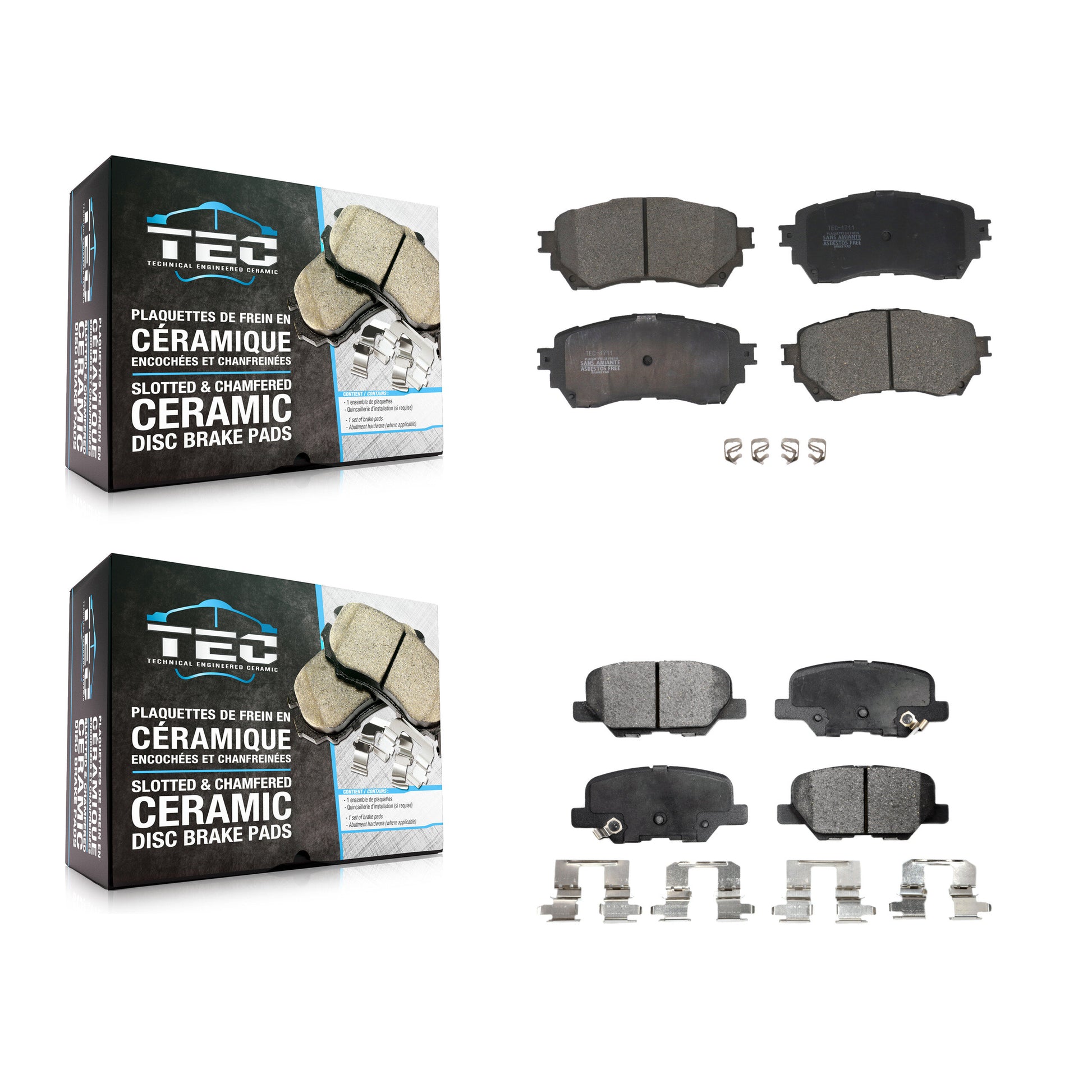 TEC KTC-100288 Disc Brake Pad for 2014-2015 Mazda 6 - Front and Rear