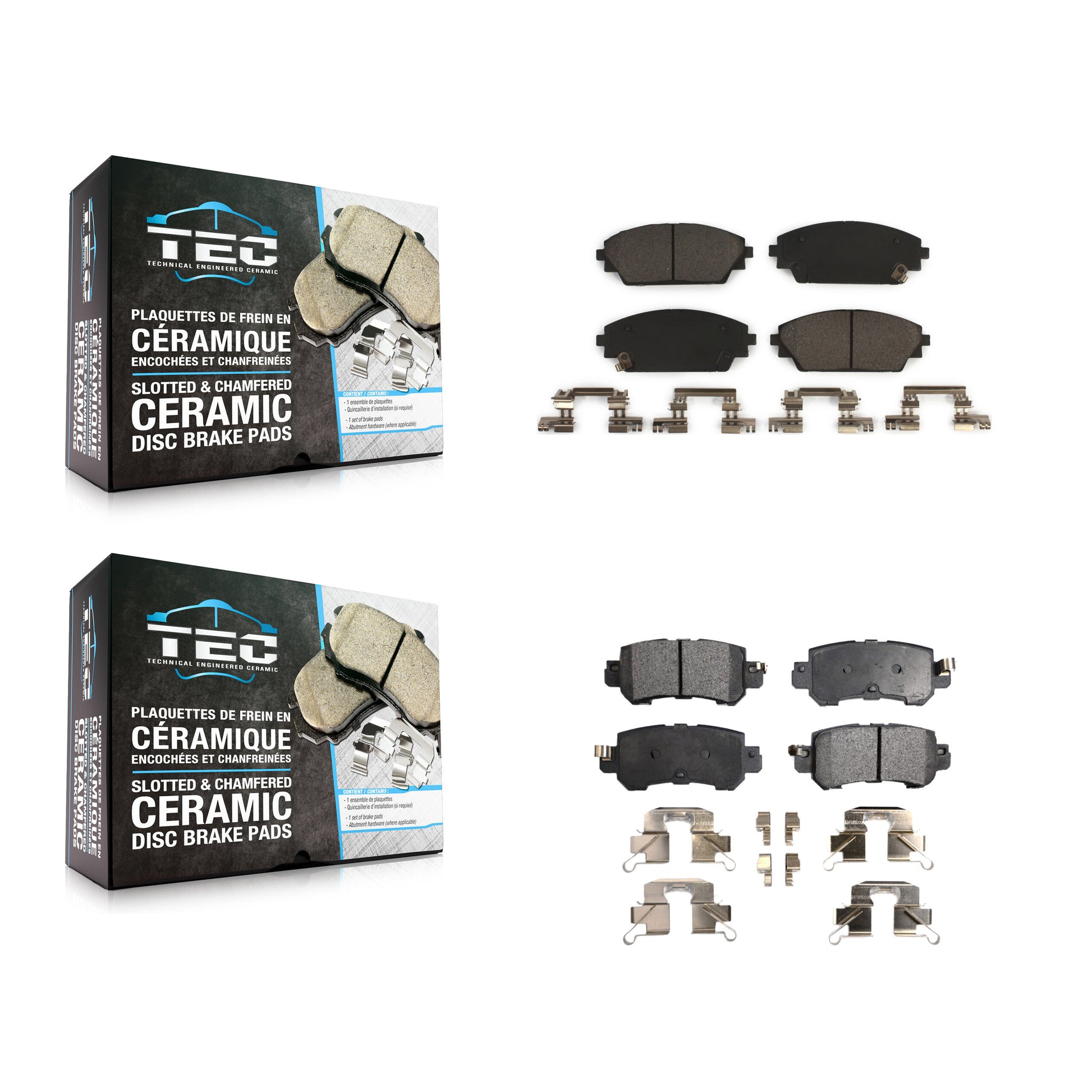 TEC KTC-100292 Disc Brake Pad for 2016-2018 Mazda CX-3 - Front and Rear