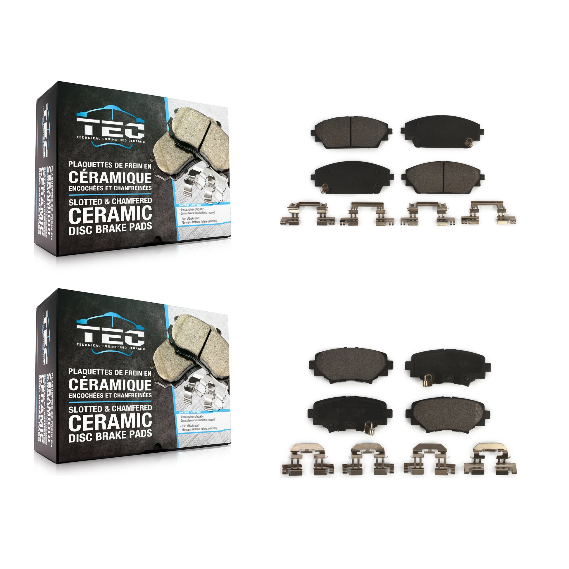 TEC KTC-100293 Disc Brake Pad for 2014-2018 Mazda 3, Mazda 3 Sport - Front and Rear