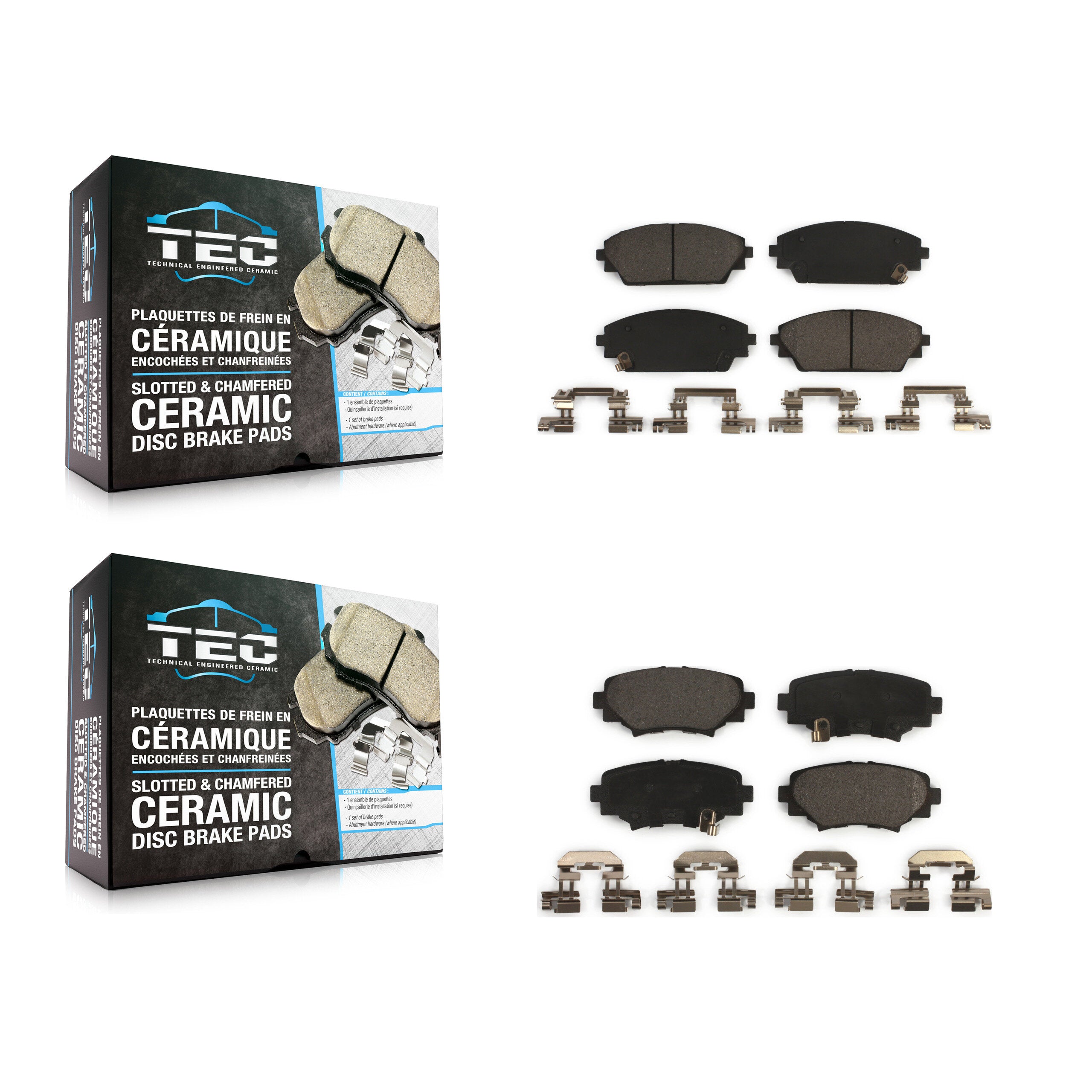 TEC KTC-100293 Disc Brake Pad for 2014-2018 Mazda 3, Mazda 3 Sport - Front and Rear