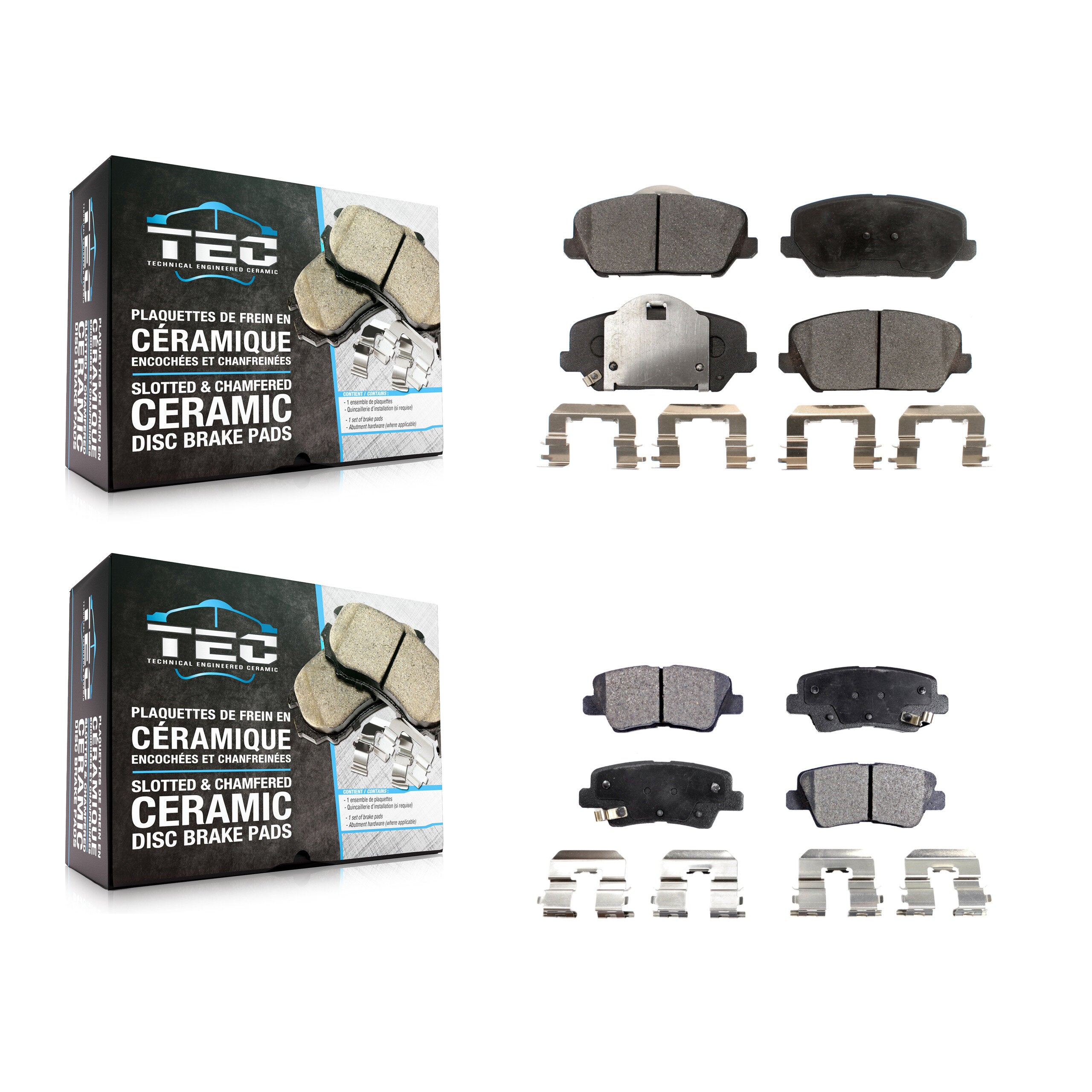 TEC KTC-100294 Disc Brake Pad for 2014-2016 Kia Forte, Kia Forte Koup, Kia Forte5 - Front and Rear