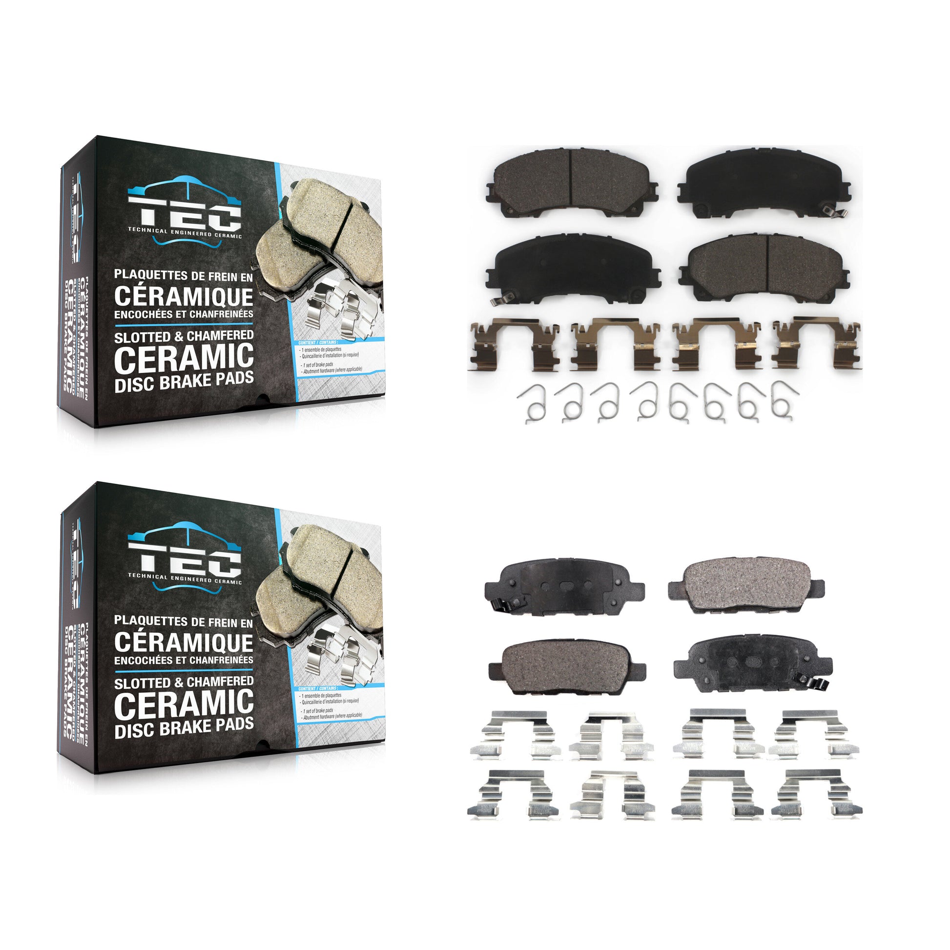 TEC KTC-100295 Disc Brake Pad for 2014-2019 Nissan Rogue, INFINITI QX50 - Front and Rear
