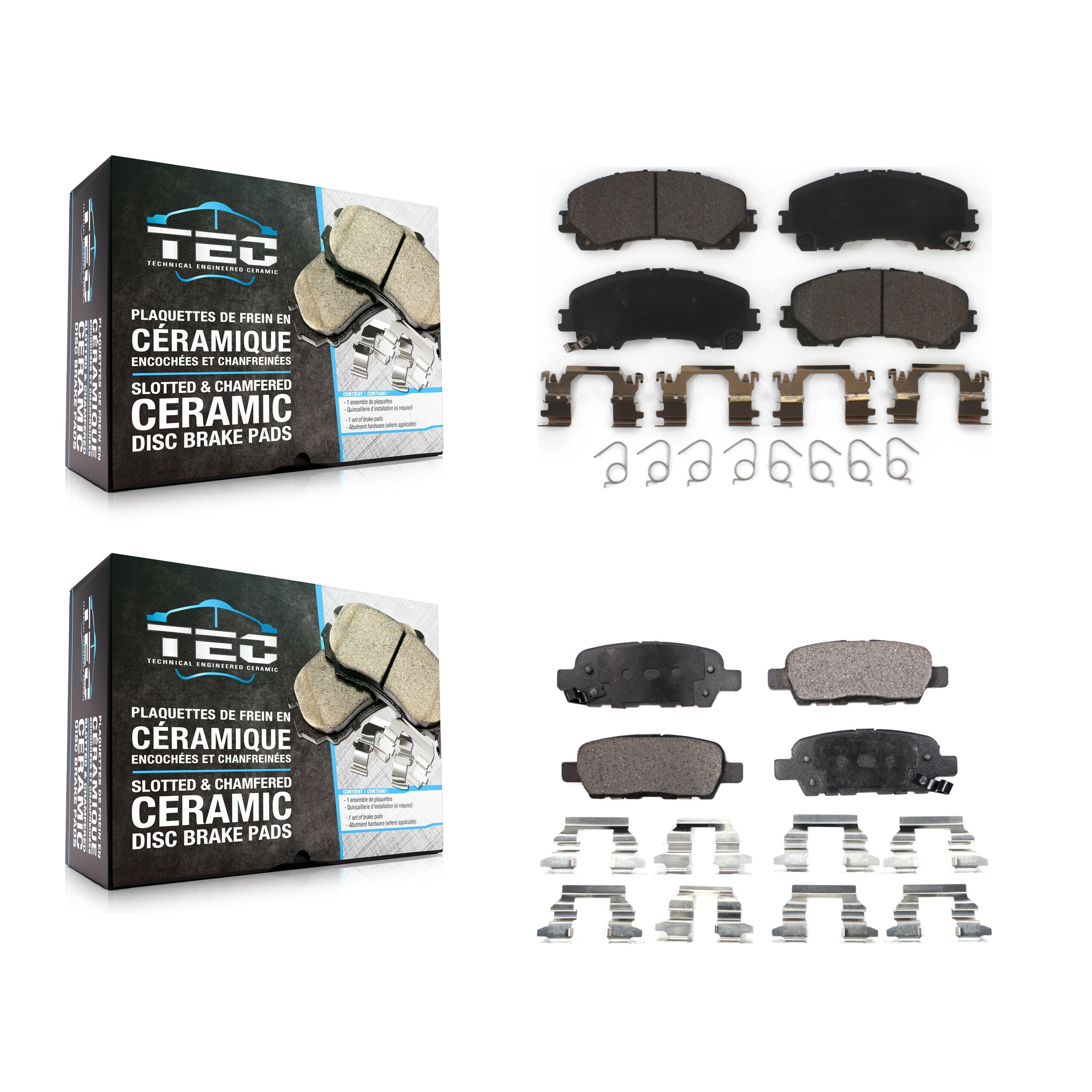 TEC KTC-100295 Disc Brake Pad for 2014-2019 Nissan Rogue, INFINITI QX50 - Front and Rear