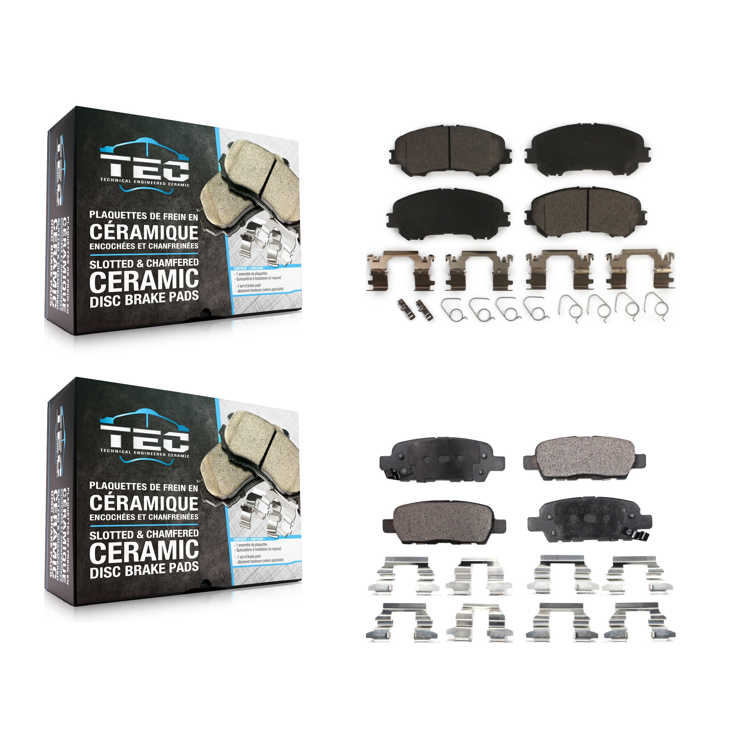 TEC KTC-100296 Disc Brake Pad for 2014-2023 Nissan Rogue, Nissan Qashqai, Nissan Rogue Sport - Front and Rear