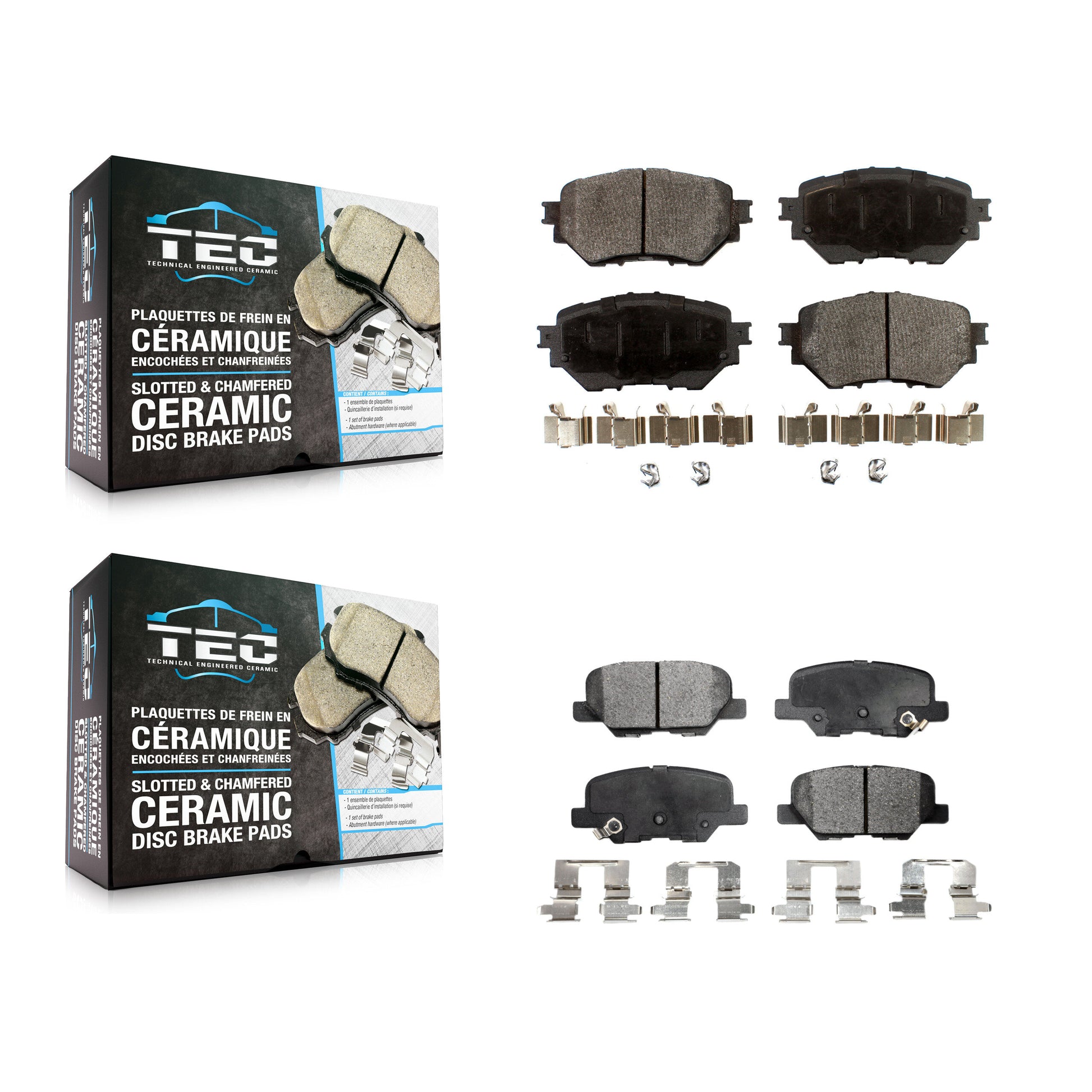 TEC KTC-100297 Disc Brake Pad for 2014-2018 Mazda 3, Mazda 3 Sport - Front and Rear