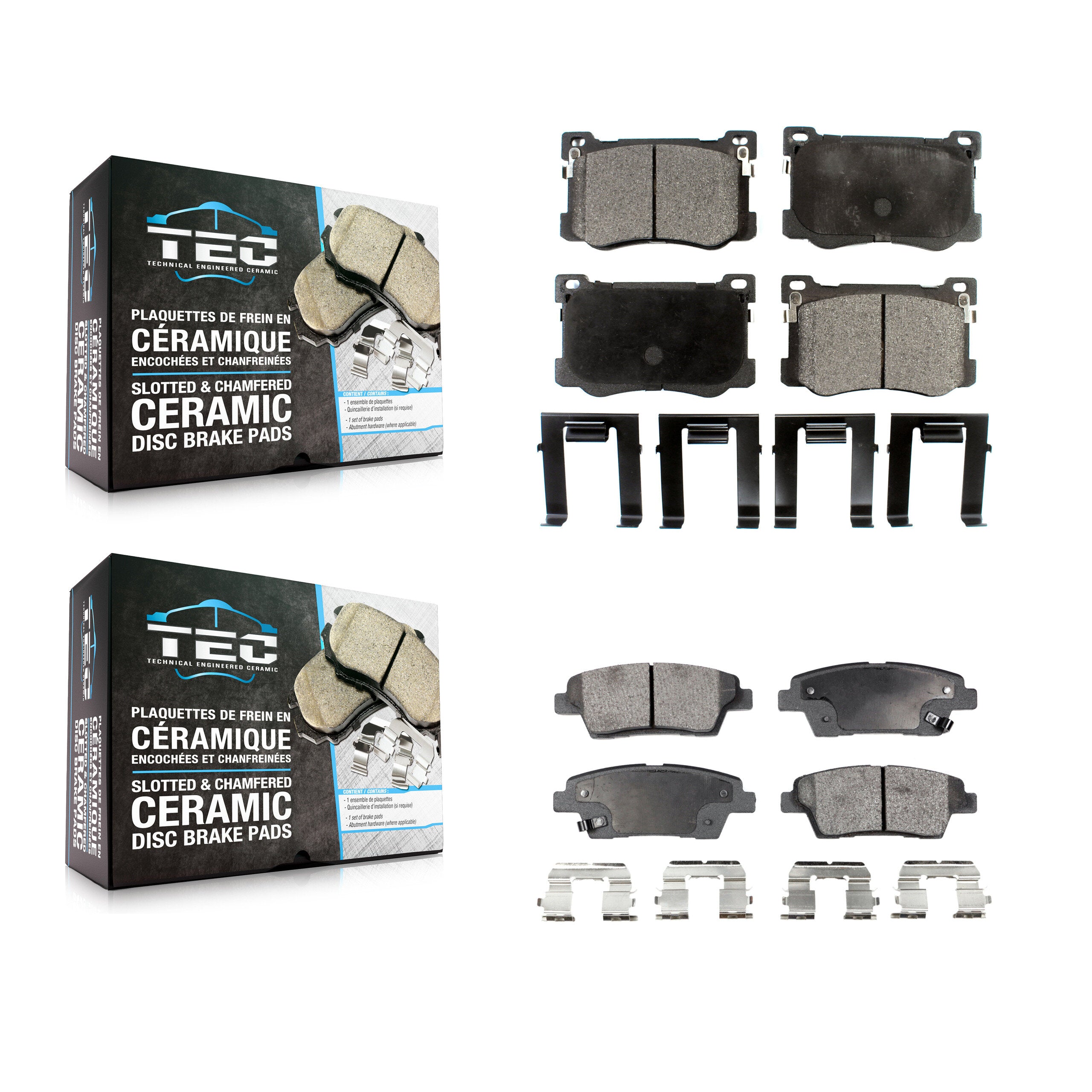 TEC KTC-100300 Disc Brake Pad for 2015-2017 Genesis G80, Hyundai Genesis, Kia K900 - Front and Rear