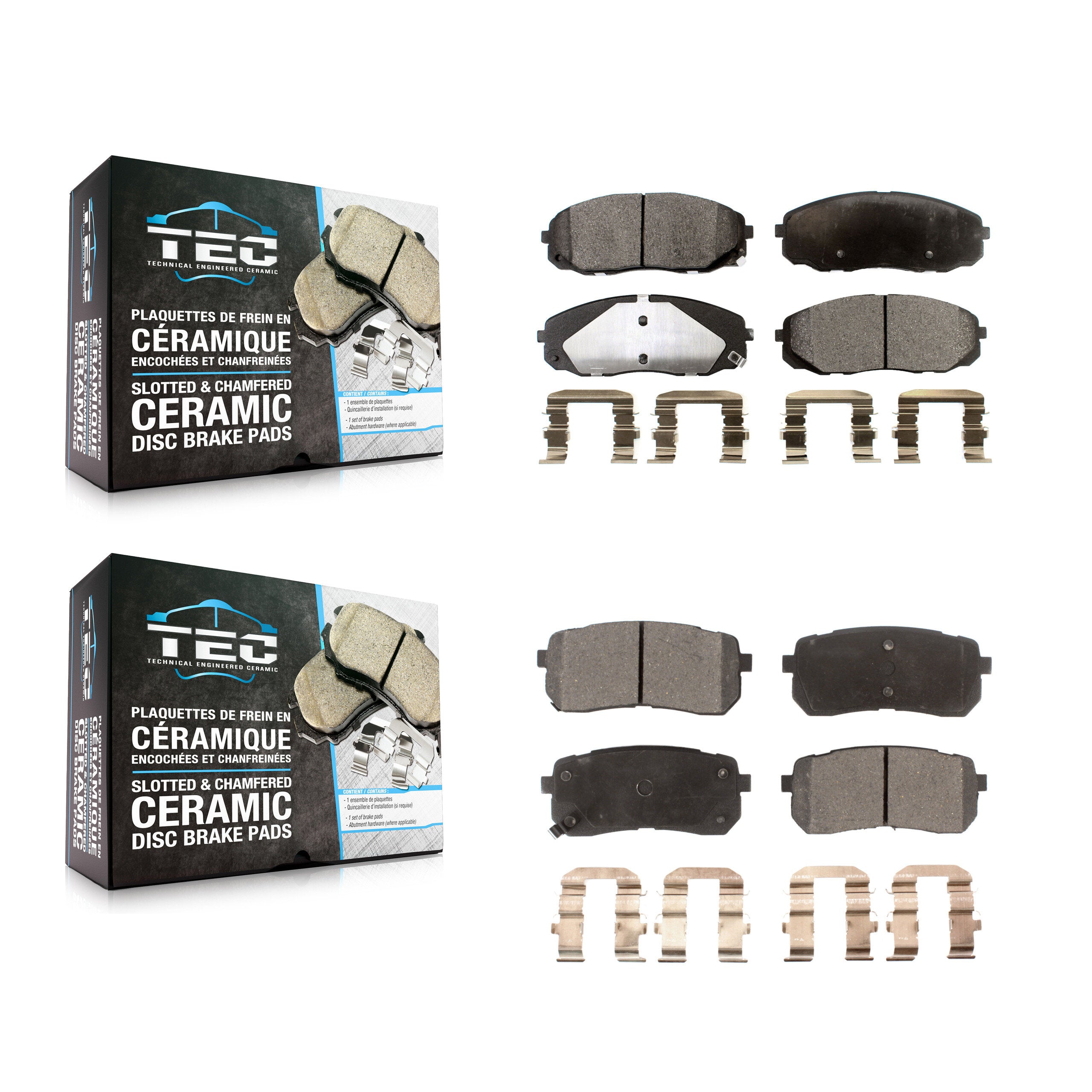 TEC KTC-100304 Disc Brake Pad for 2015-2021 Kia Sedona - Front and Rear