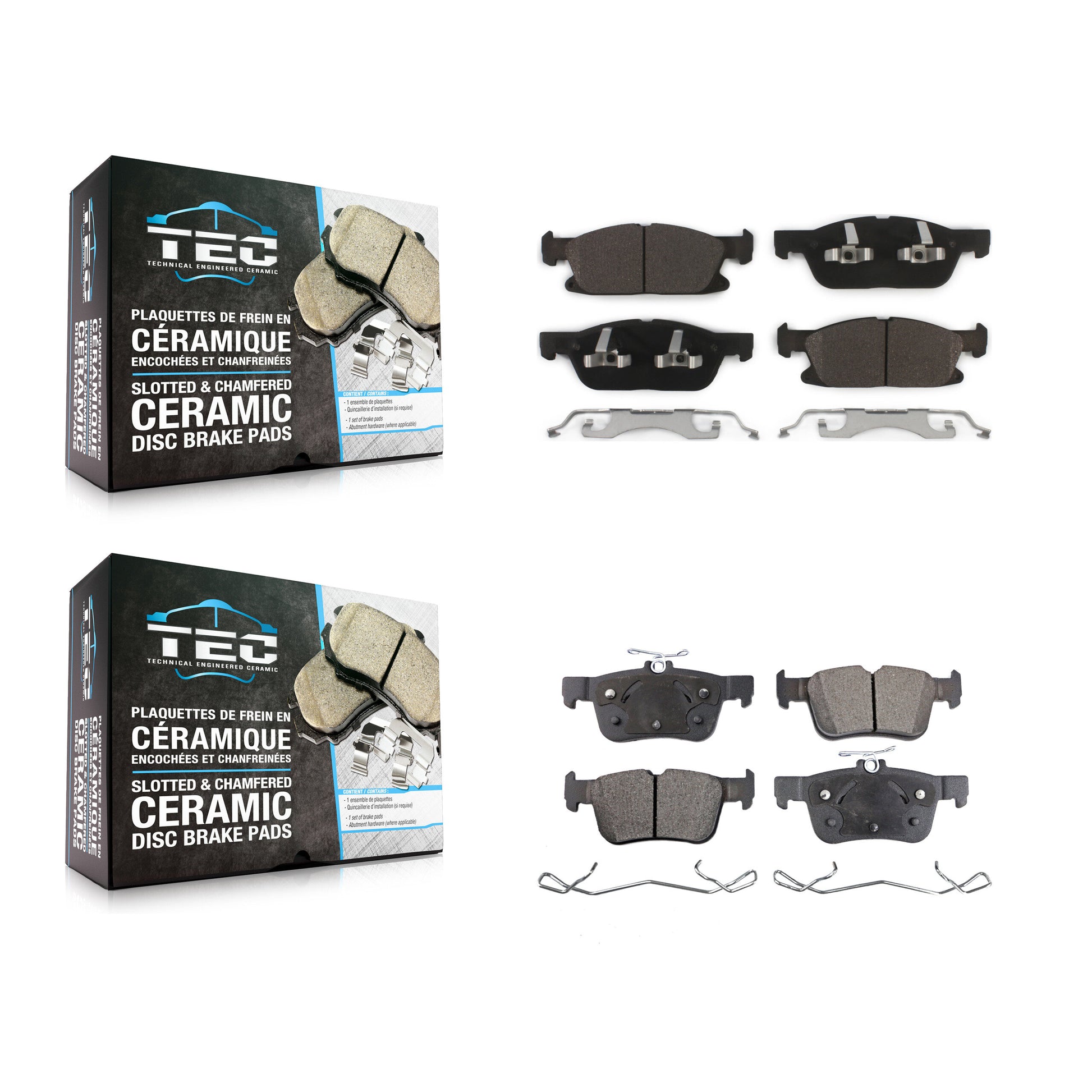 TEC KTC-100305 Disc Brake Pad for 2015-2023 Ford Edge, Lincoln Nautilus, Lincoln MKX - Front and Rear