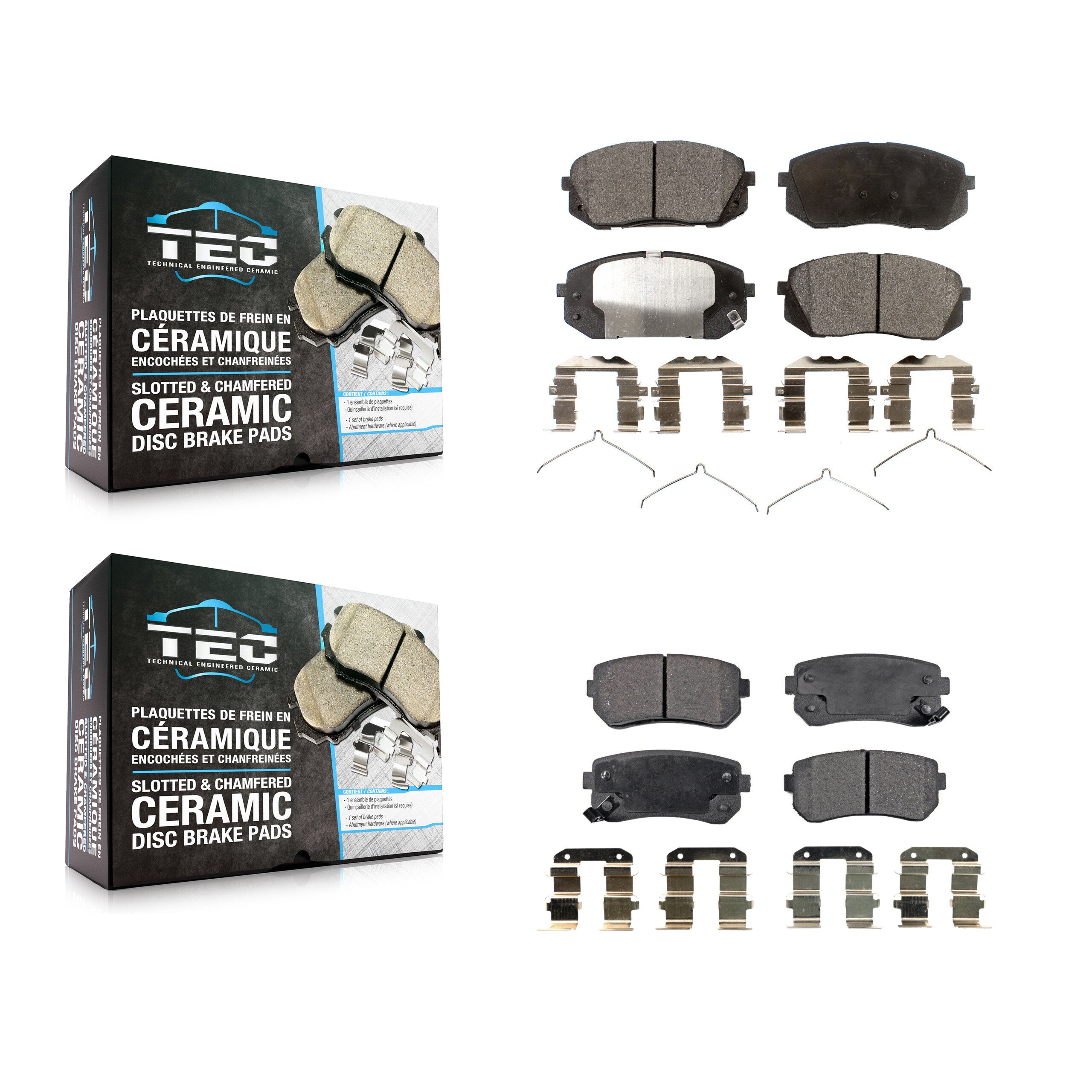 TEC KTC-100306 Disc Brake Pad for 2015-2016 Hyundai Sonata - Front and Rear