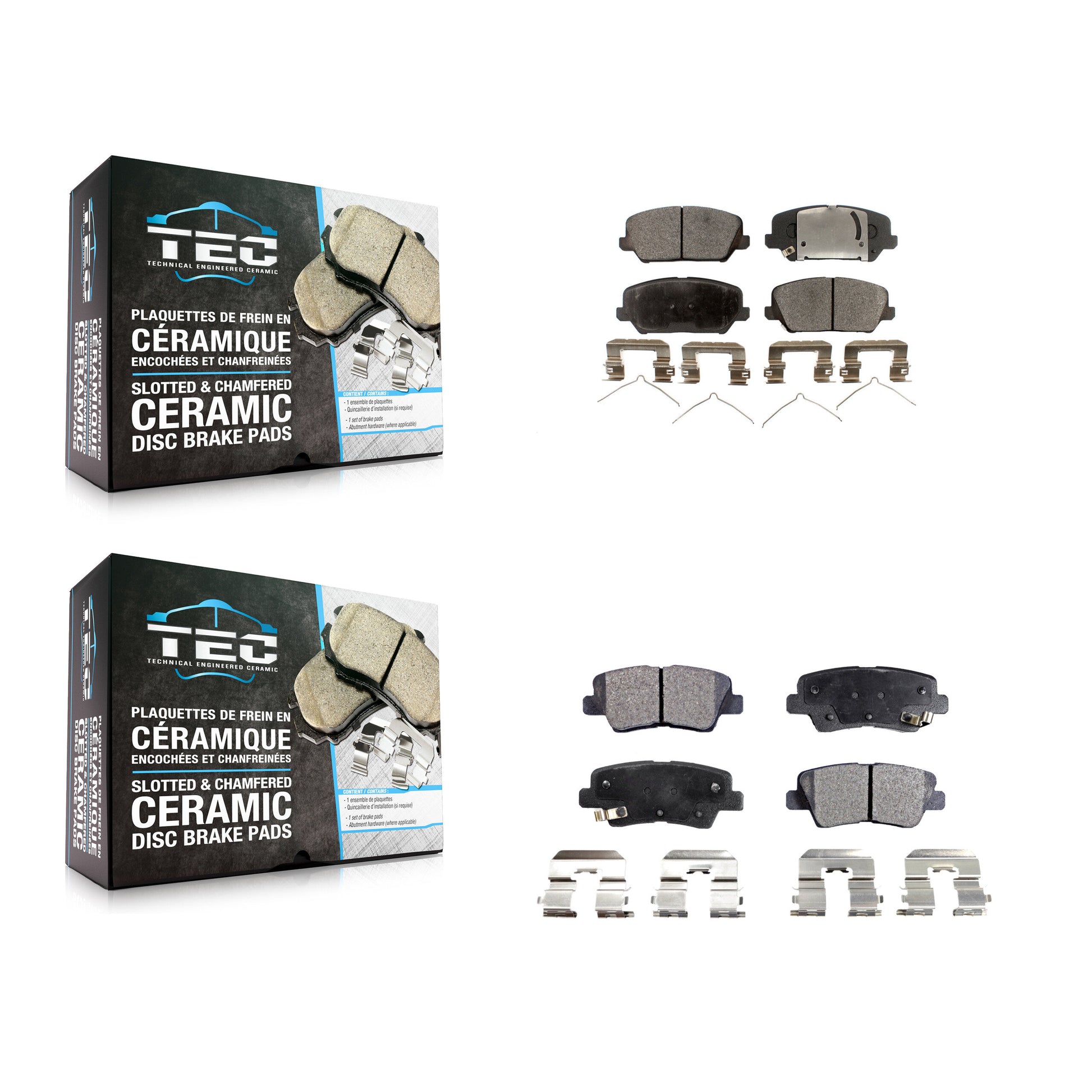 TEC KTC-100308 Disc Brake Pad for 2017 Kia Forte Koup - Front and Rear