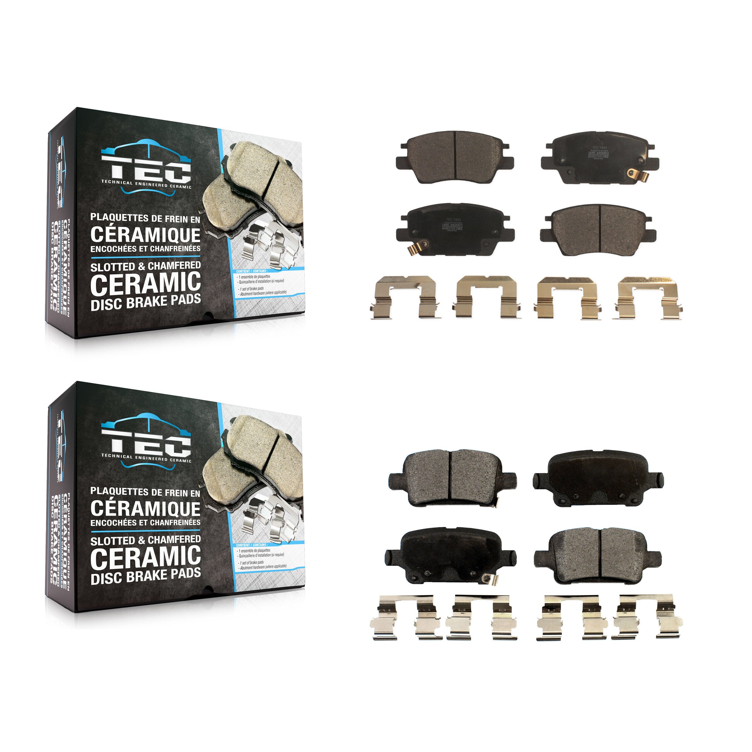 TEC KTC-100311 Disc Brake Pad for 2016-2023 Chevrolet Bolt EUV, Chevrolet Bolt EV and More - Front and Rear