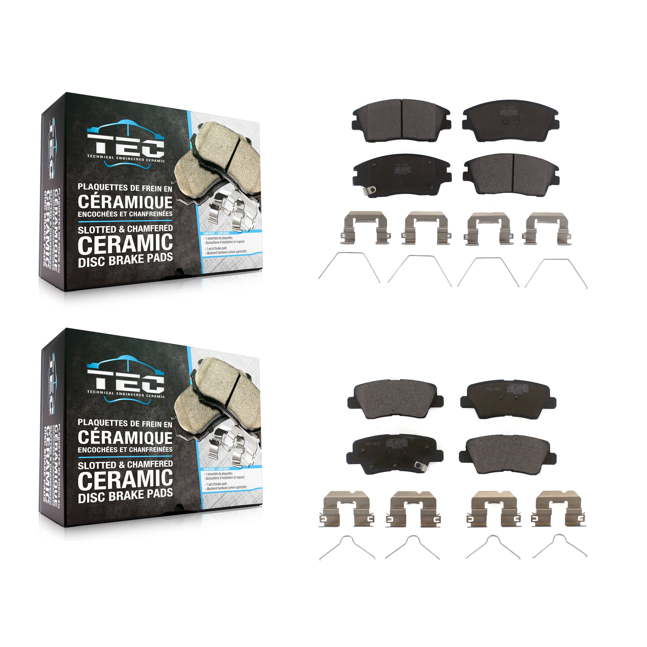 TEC KTC-100312 Disc Brake Pad for 2017-2020 Hyundai Elantra - Front and Rear