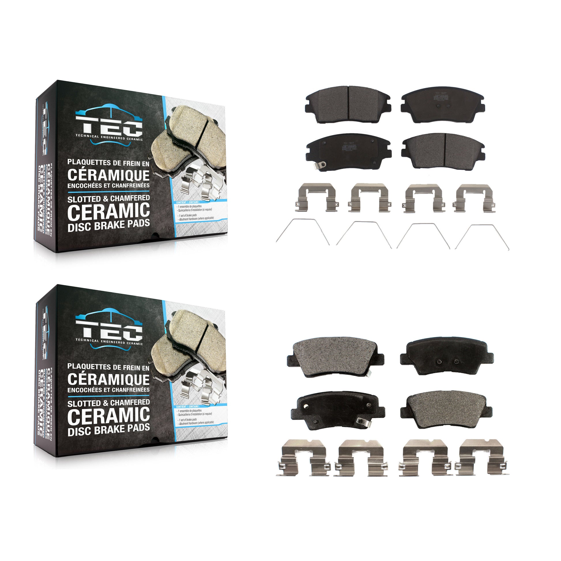 TEC KTC-100313 Disc Brake Pad for 2016-2022 Hyundai Tucson, Kia Sportage - Front and Rear