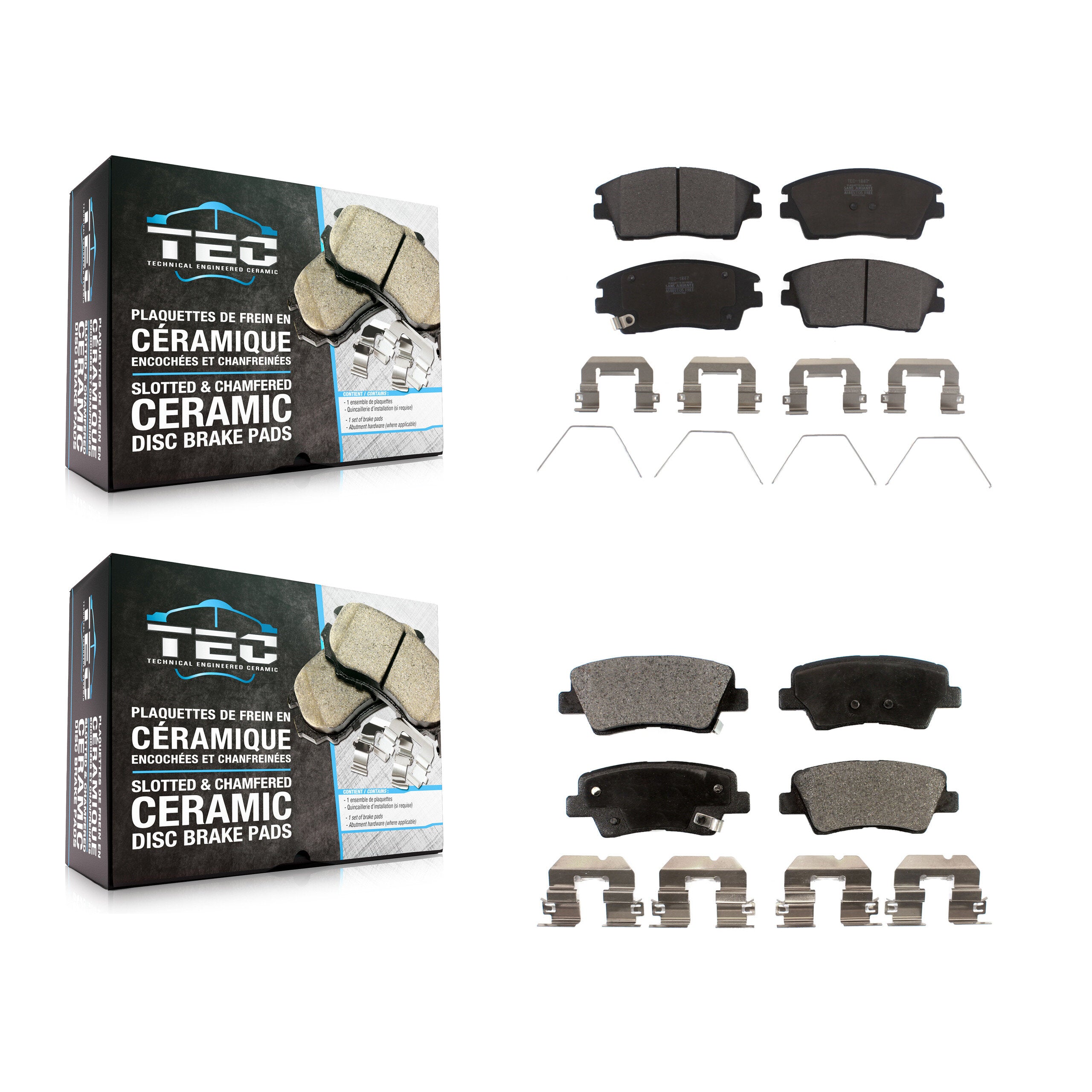 TEC KTC-100313 Disc Brake Pad for 2016-2022 Hyundai Tucson, Kia Sportage - Front and Rear