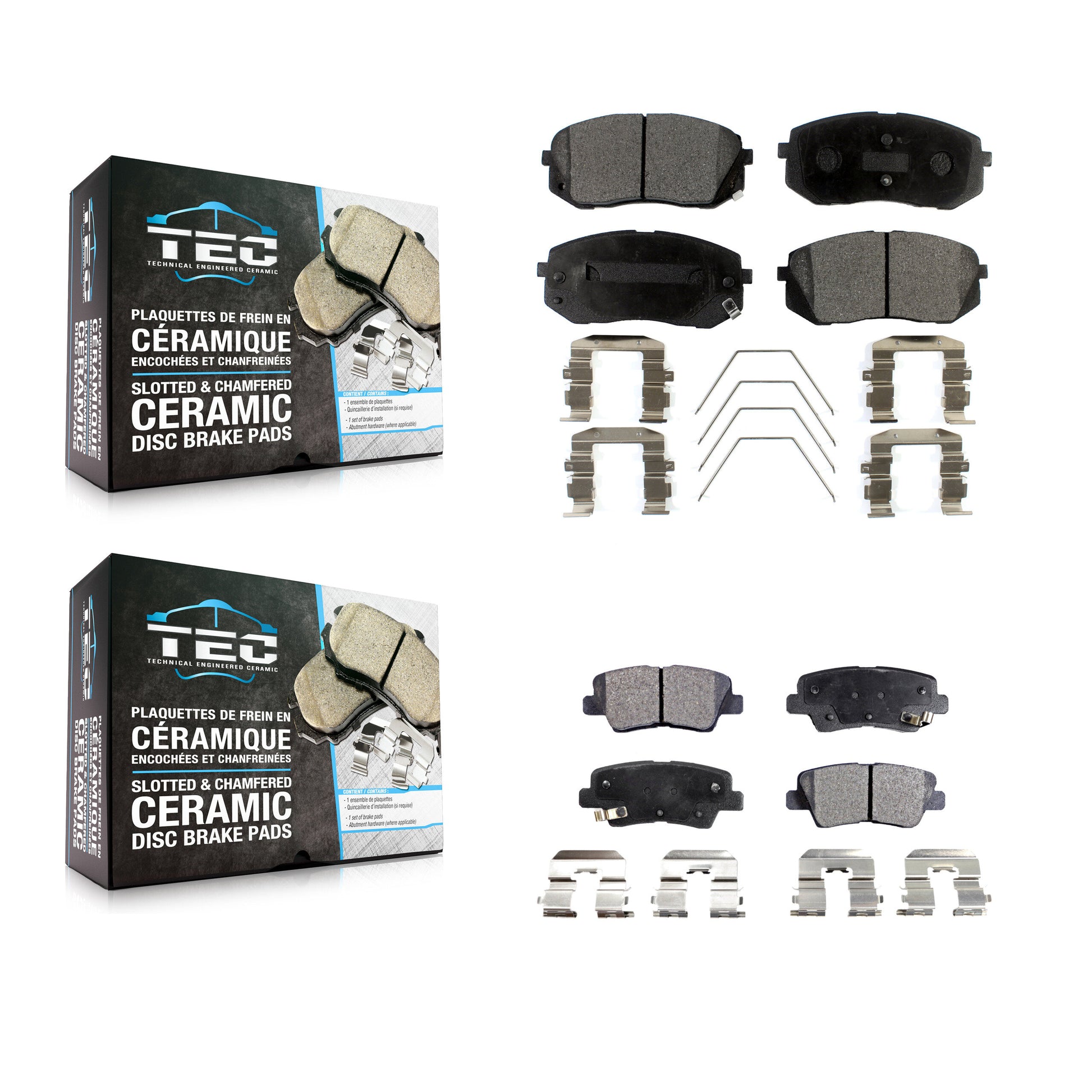 TEC KTC-100314 Disc Brake Pad for 2016 Hyundai Sonata - Front and Rear