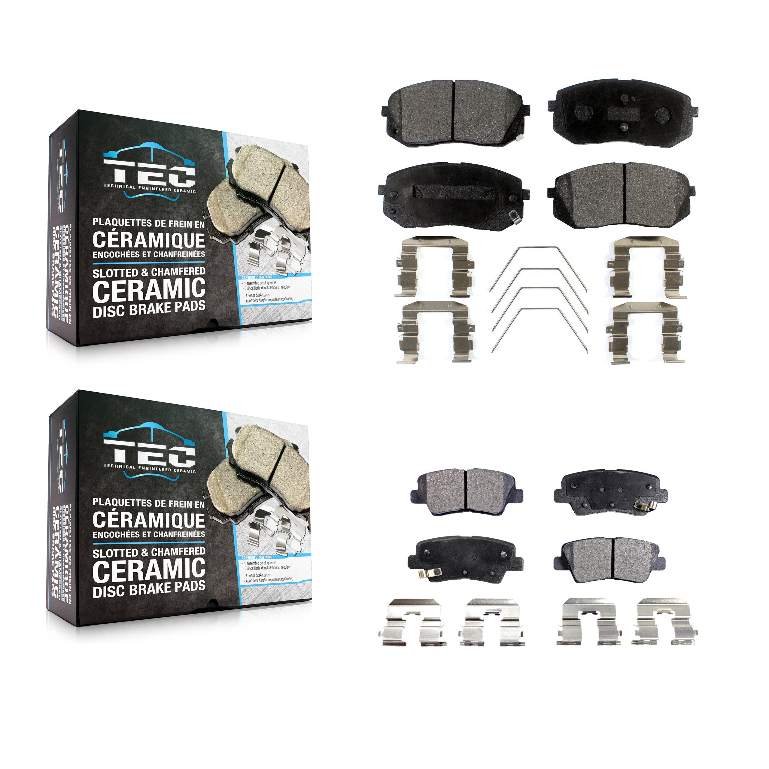 TEC KTC-100314 Disc Brake Pad for 2016 Hyundai Sonata - Front and Rear