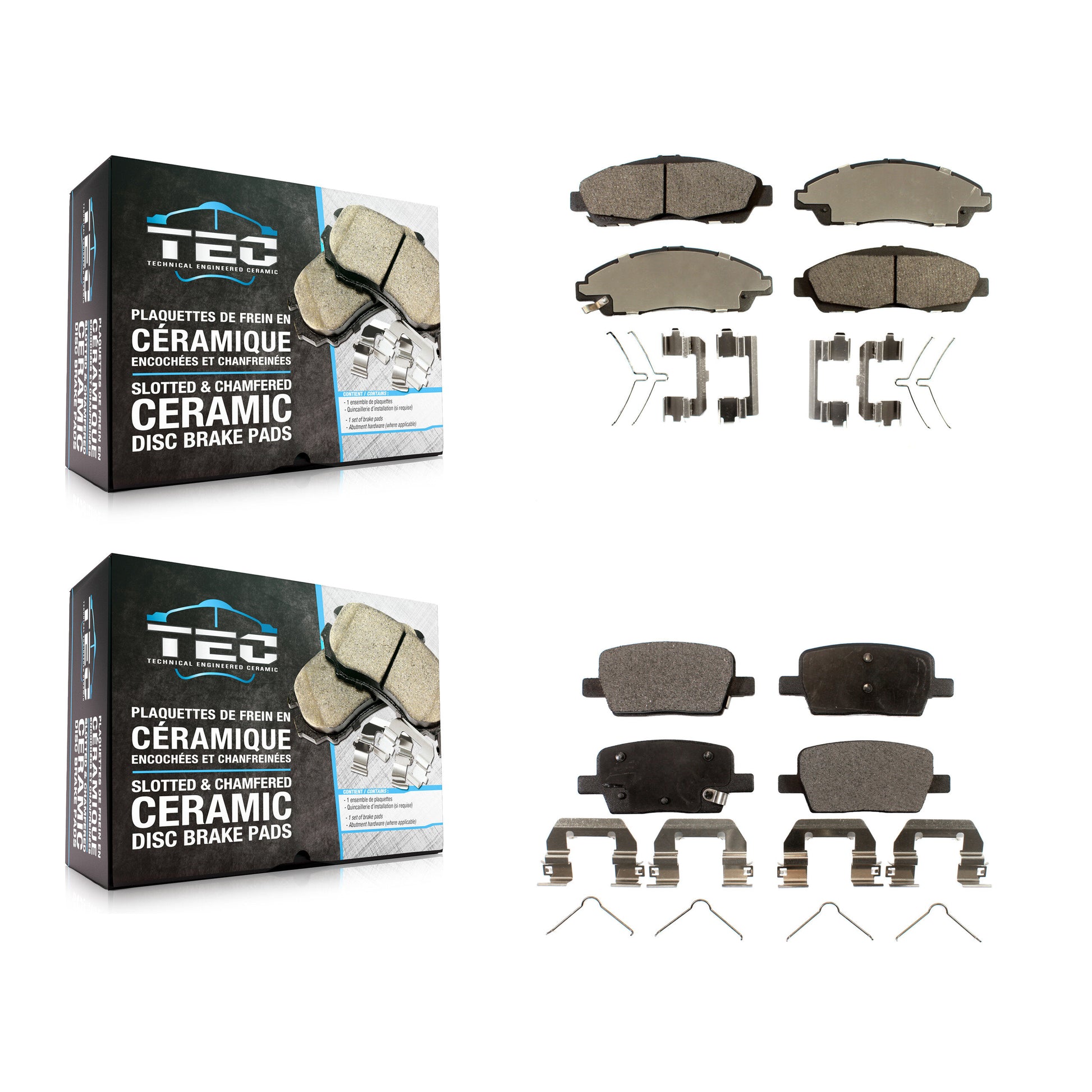 TEC KTC-100317 Disc Brake Pad for 2017-2020 Cadillac XT6, Chevrolet Traverse and More - Front and Rear