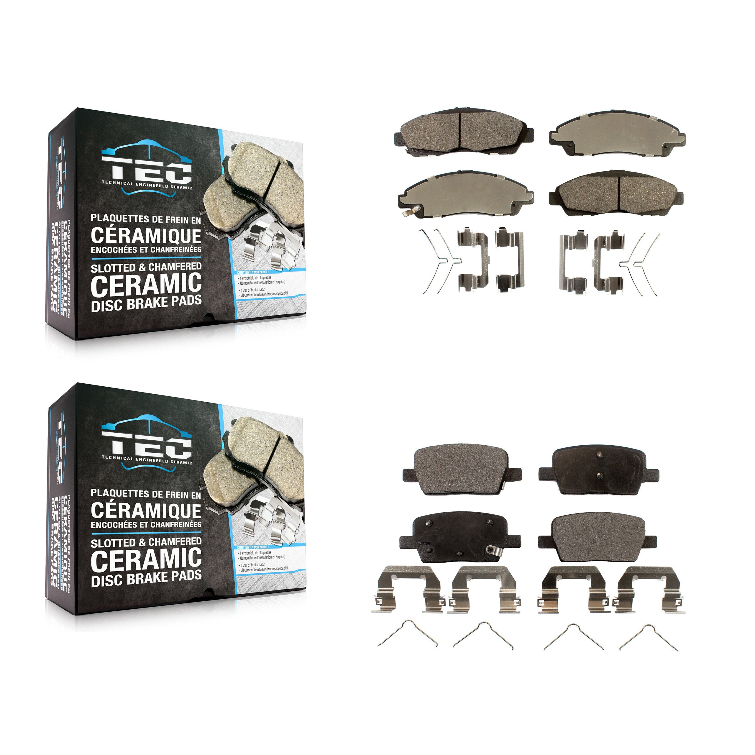 TEC KTC-100317 Disc Brake Pad for 2017-2020 Cadillac XT6, Chevrolet Traverse and More - Front and Rear
