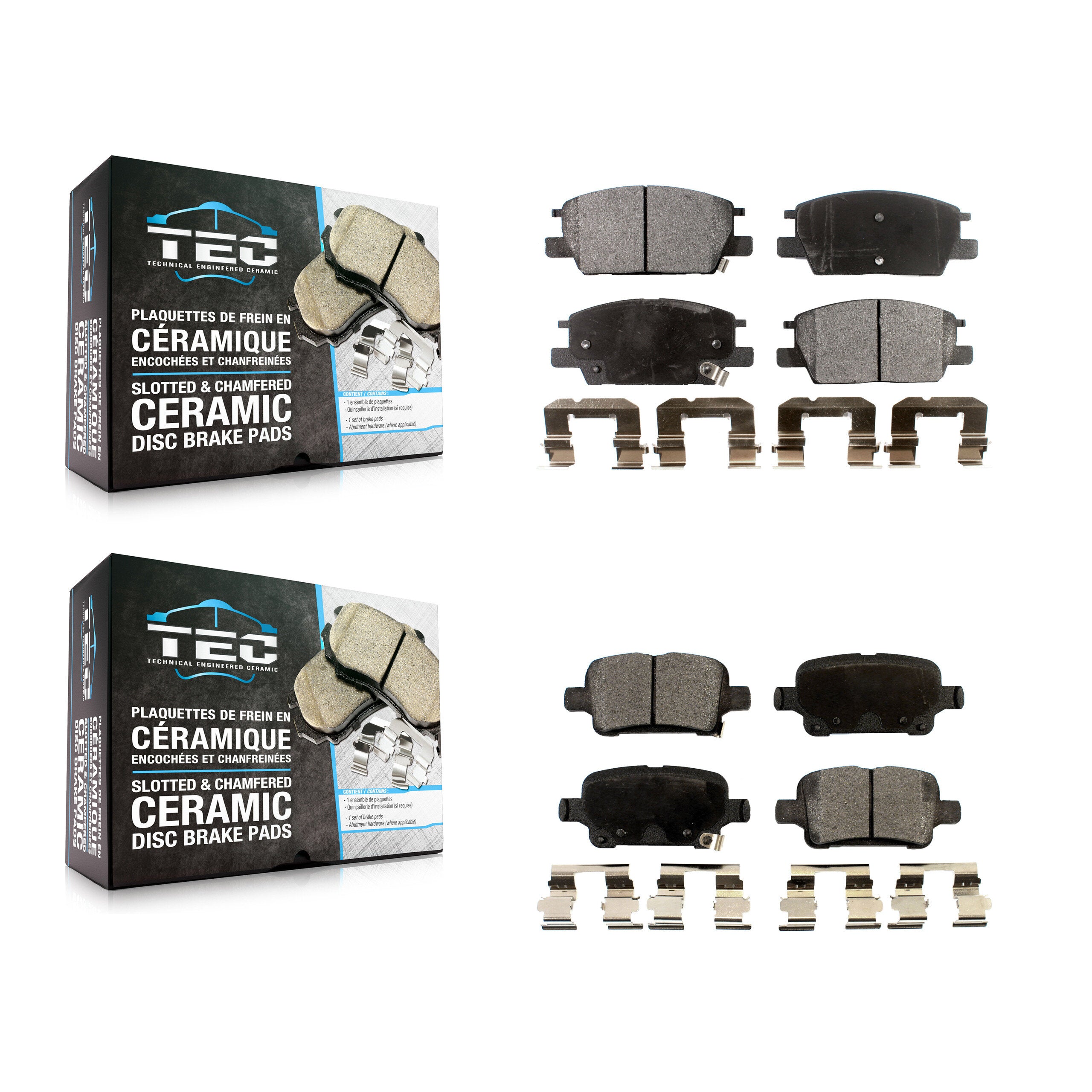 TEC KTC-100319 Disc Brake Pad for 2016-2020 Buick Regal Sportback, Chevrolet Equinox and More - Front and Rear