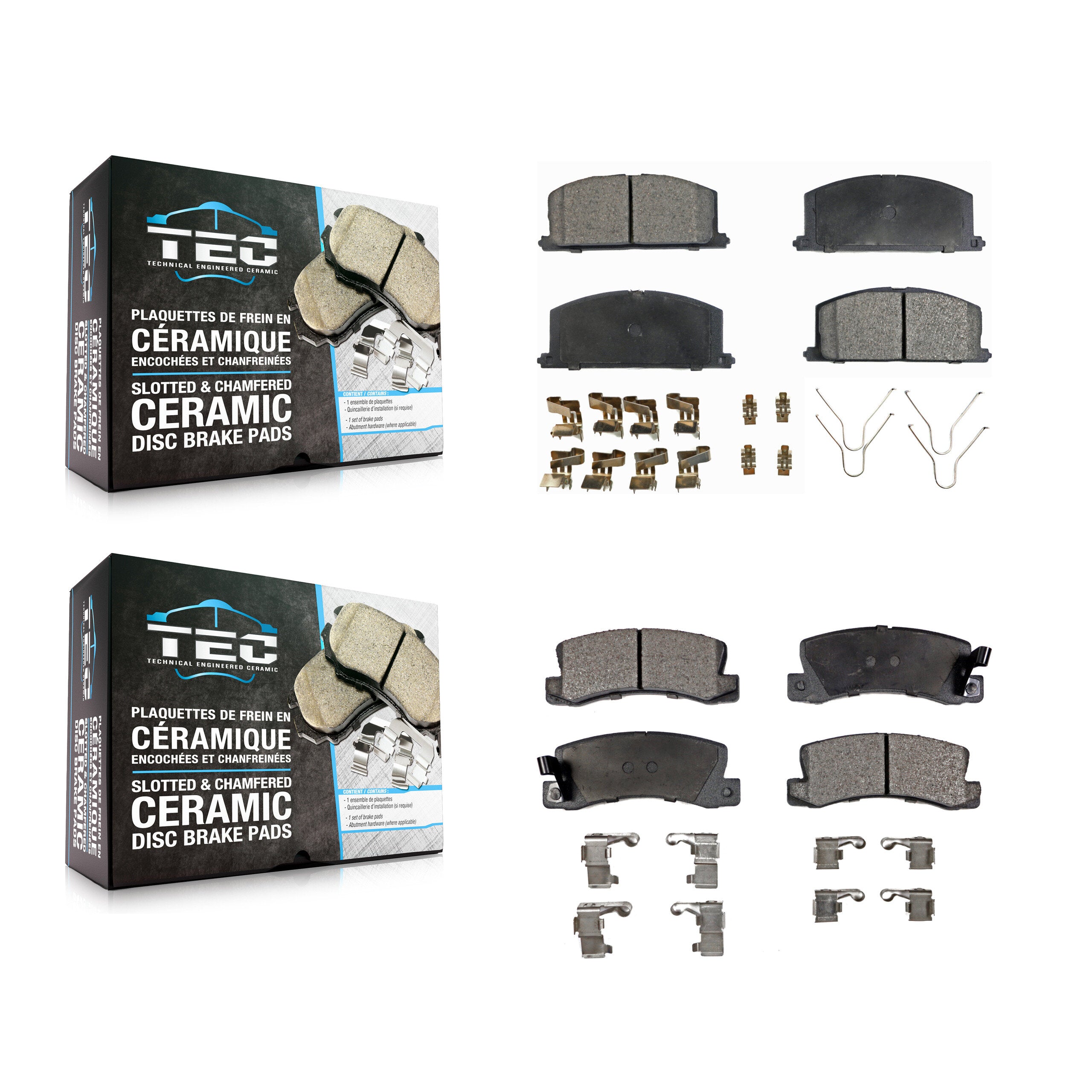 TEC KTC-100320 Disc Brake Pad for 1986-1992 Geo Prizm, Toyota Celica and More - Front and Rear