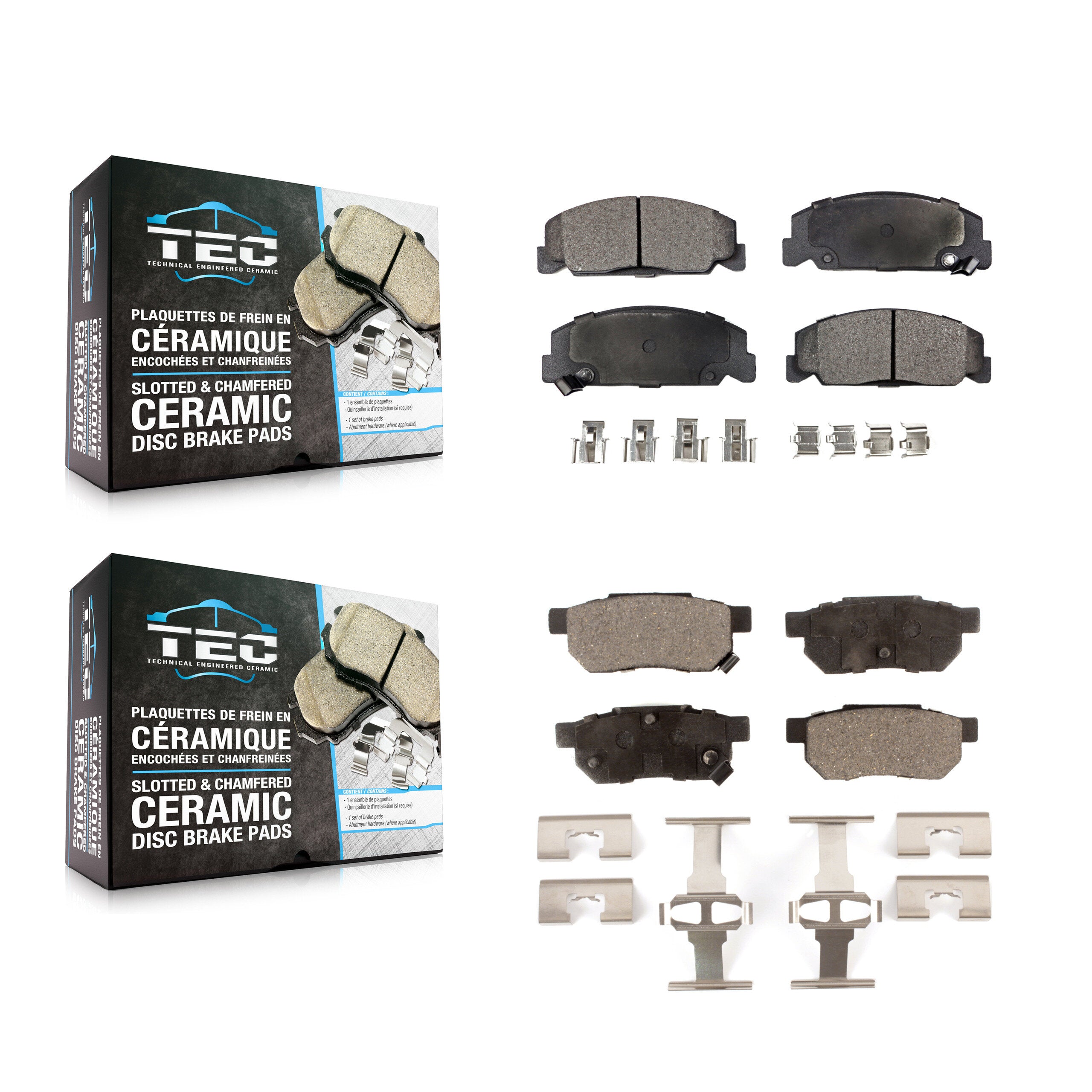 TEC KTC-100321 Disc Brake Pad for 1993-1997 Honda Civic del Sol - Front and Rear