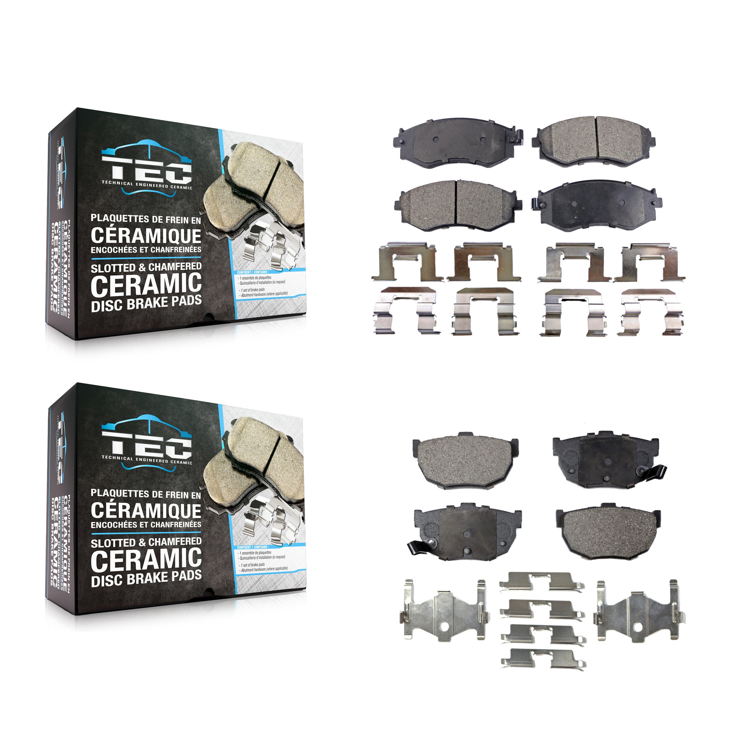 TEC KTC-100325 Disc Brake Pad for 1990-1992 Nissan Stanza - Front and Rear