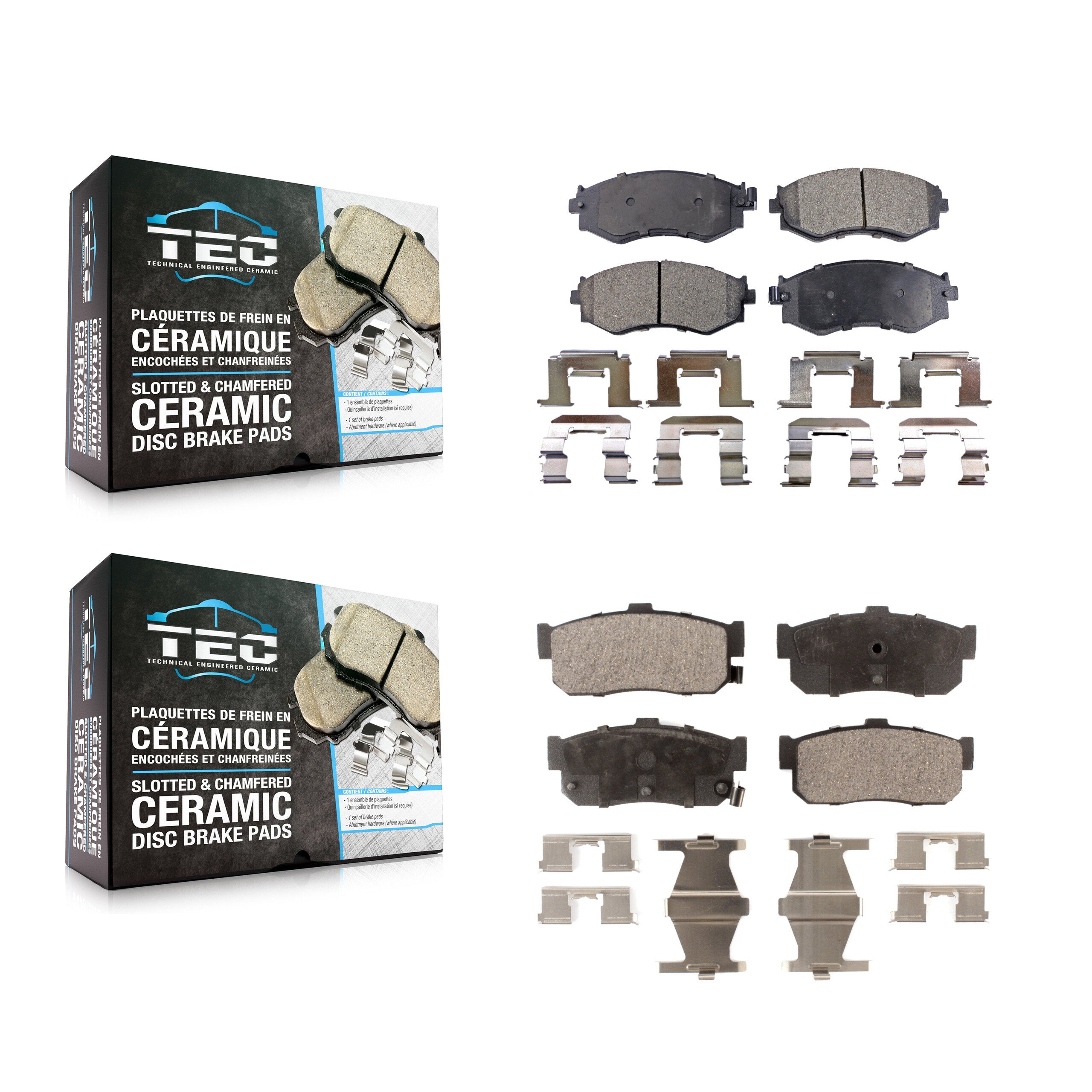 TEC KTC-100326 Disc Brake Pad for 1991-2001 Nissan Sentra, INFINITI G20 - Front and Rear