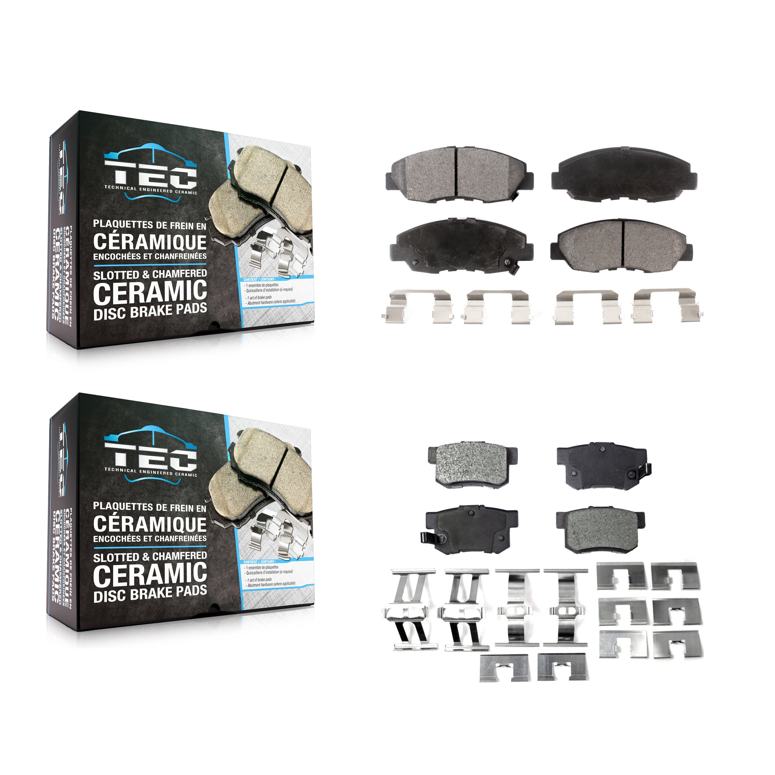 TEC KTC-100327 Disc Brake Pad for 1990-2002 Acura CL, Honda Accord - Front and Rear