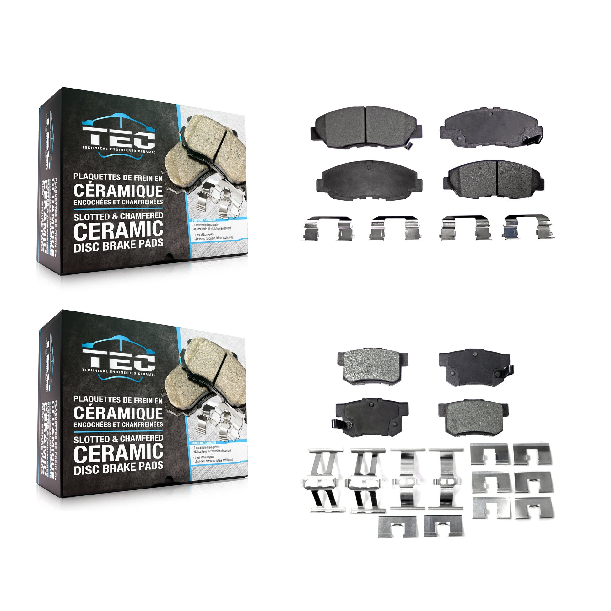 TEC KTC-100329 Disc Brake Pad for 1998-2011 Honda Civic, Acura EL, Honda Accord - Front and Rear