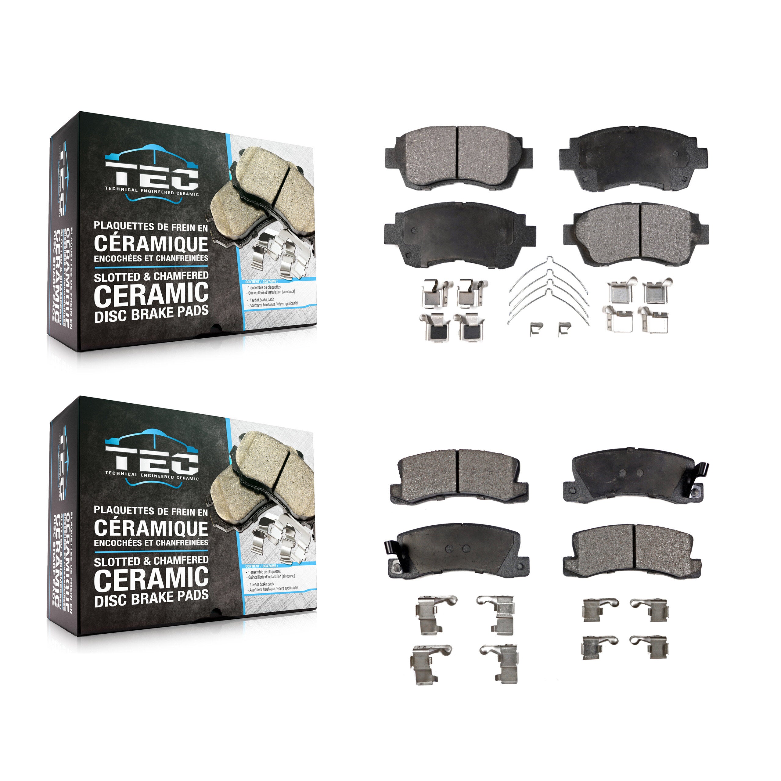 TEC KTC-100330 Disc Brake Pad for 1992-1999 Toyota Celica, Toyota Camry, Lexus ES300 - Front and Rear