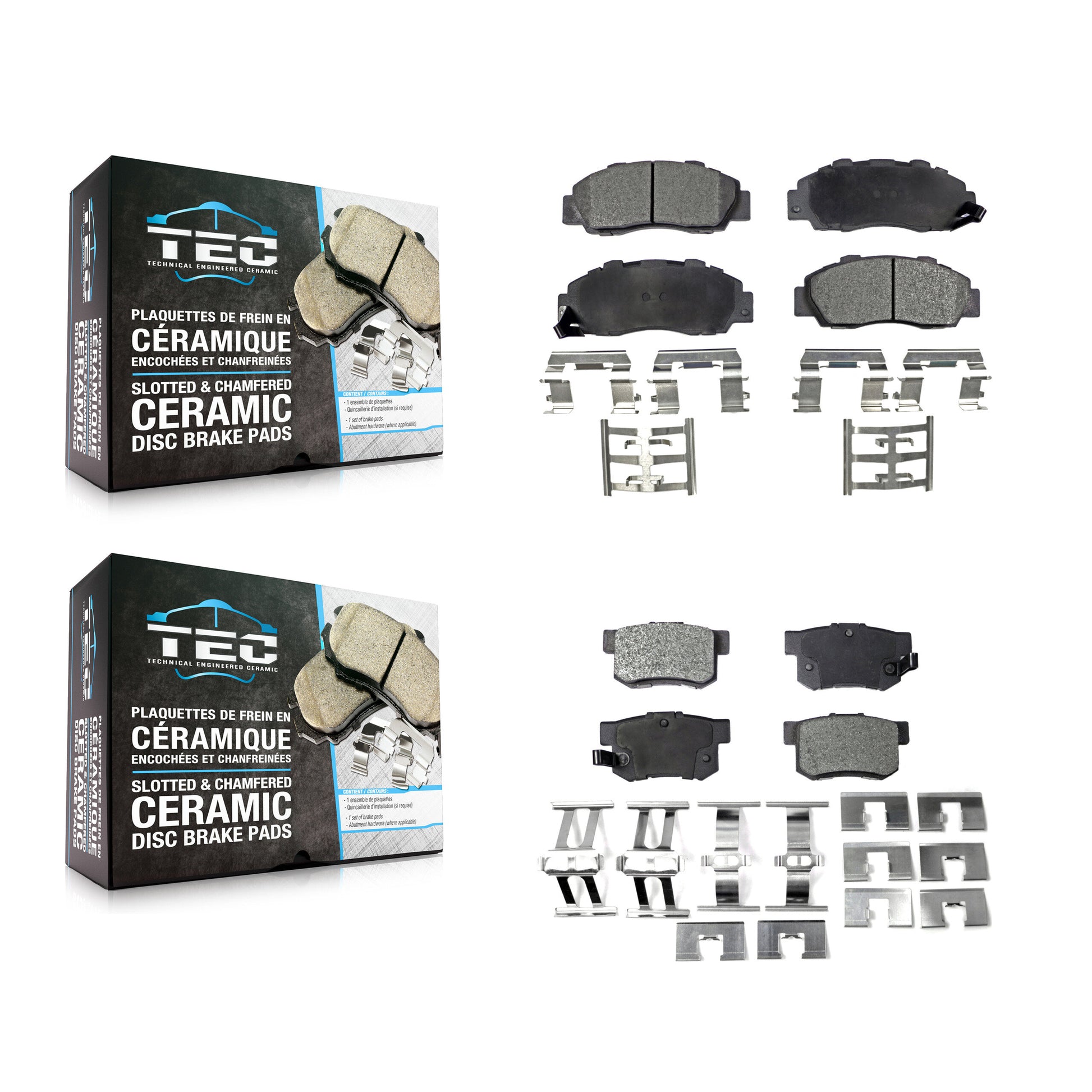 TEC KTC-100335 Disc Brake Pad for 1991-2002 Honda Accord, Acura CL and More - Front and Rear