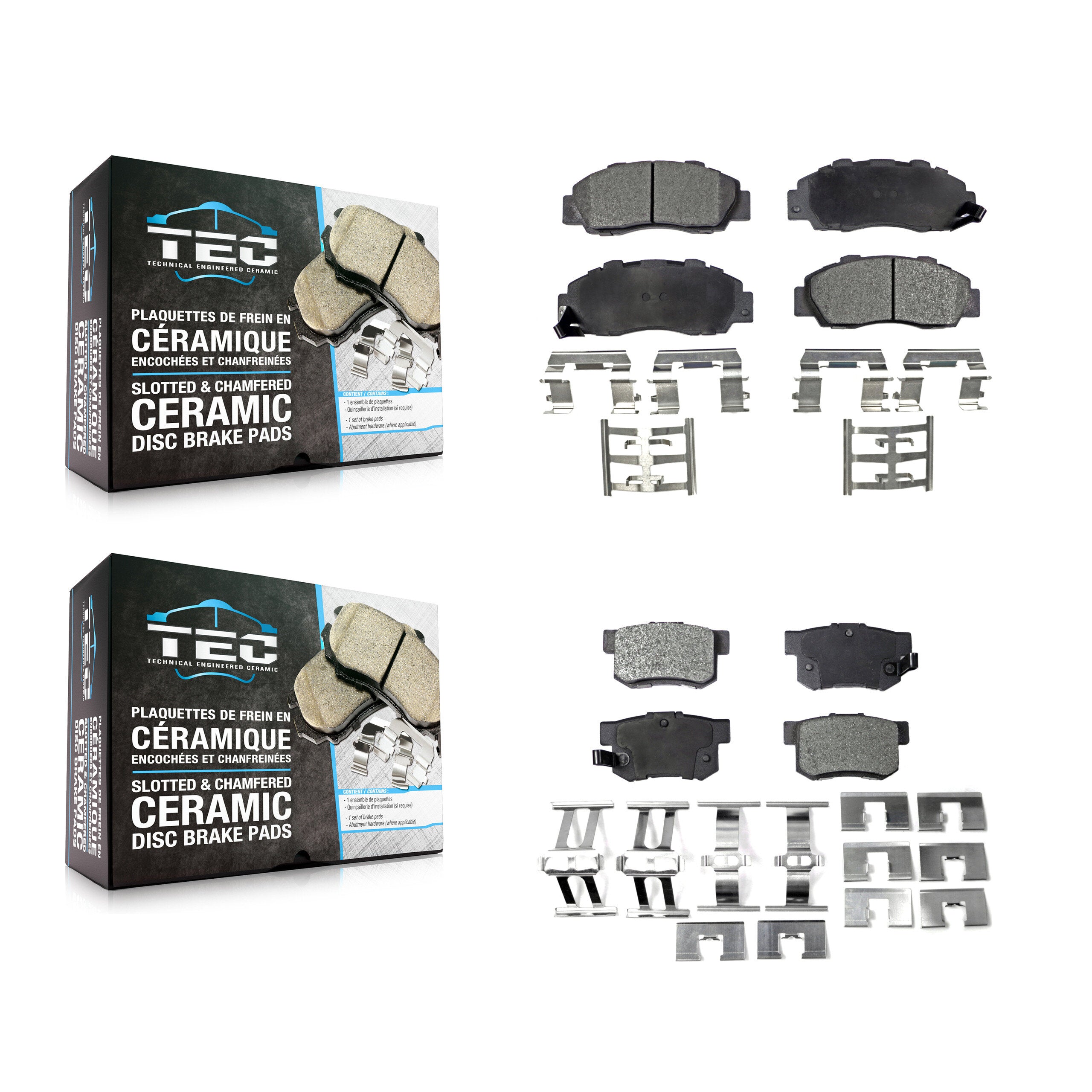 TEC KTC-100335 Disc Brake Pad for 1991-2002 Honda Accord, Acura CL and More - Front and Rear