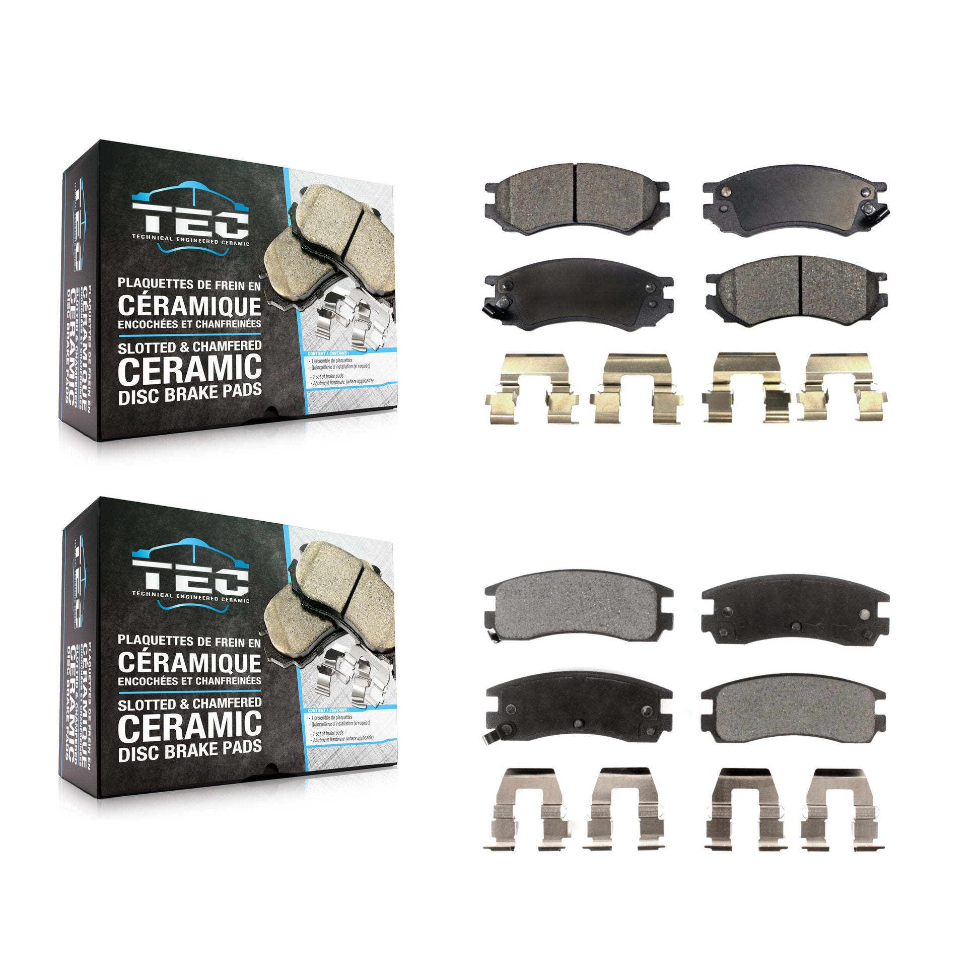 TEC KTC-100336 Disc Brake Pad for 1991-2002 Saturn SC1, Saturn SC2 and More - Front and Rear
