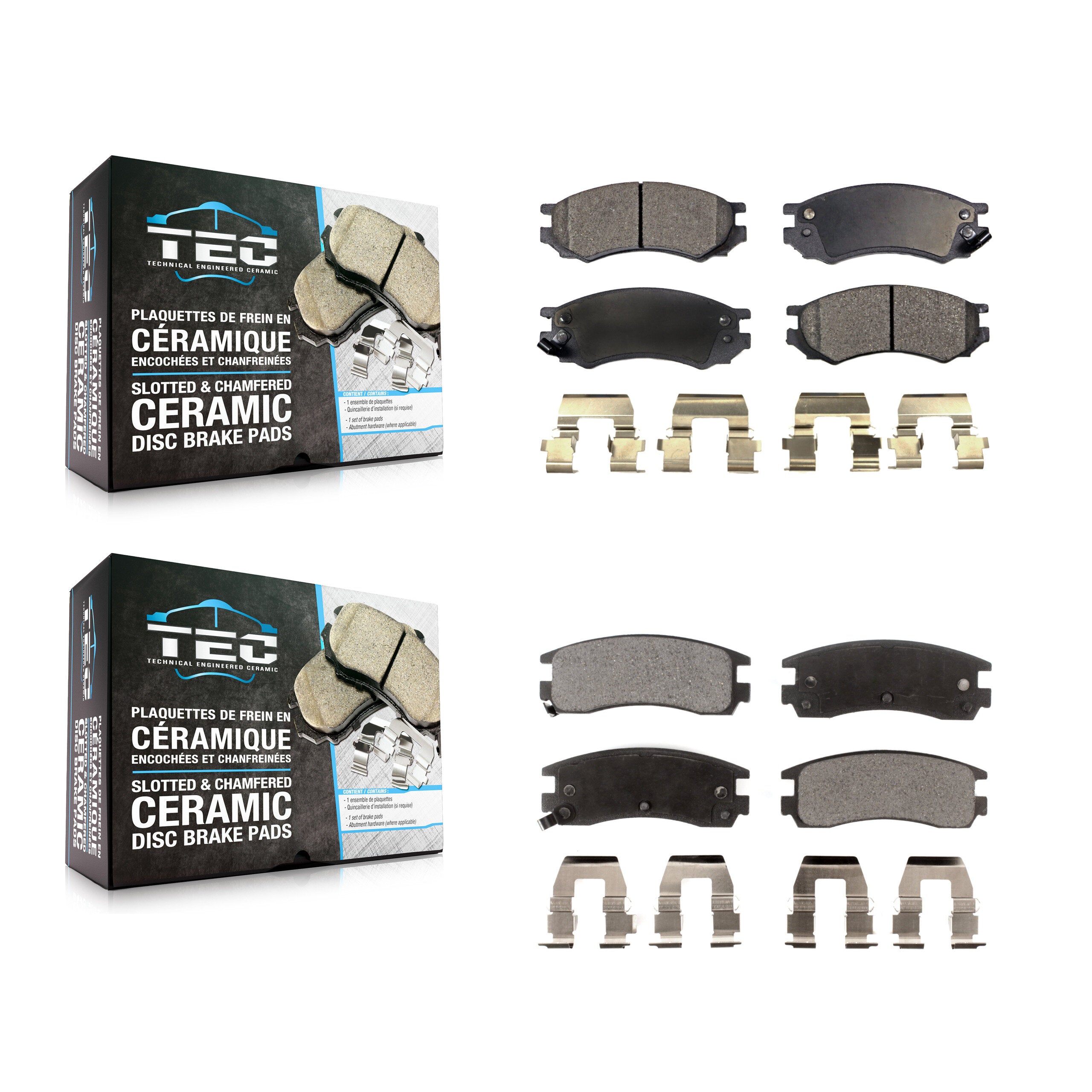 TEC KTC-100336 Disc Brake Pad for 1991-2002 Saturn SC1, Saturn SC2 and More - Front and Rear