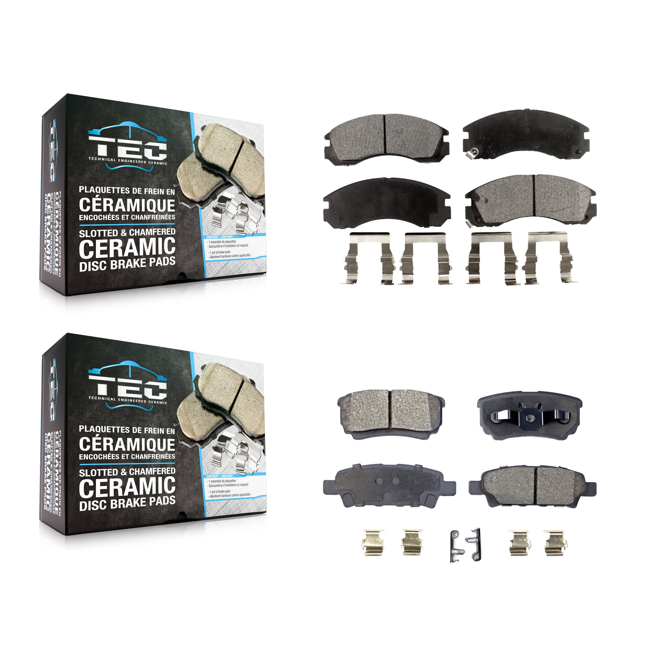 TEC KTC-100338 Disc Brake Pad for 2005-2006 Mitsubishi Outlander - Front and Rear