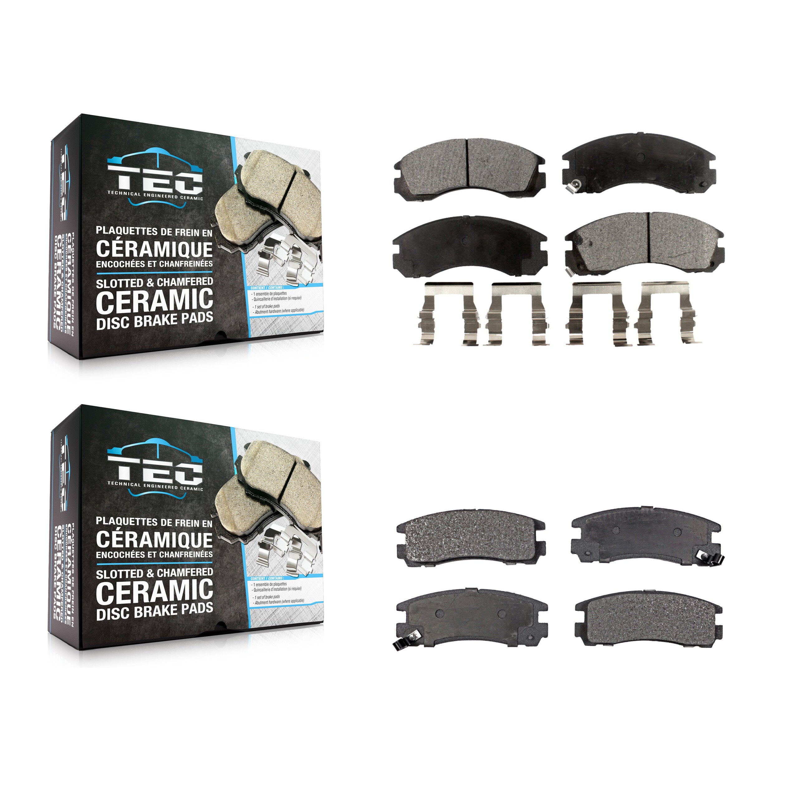 TEC KTC-100339 Disc Brake Pad for 1991-2000 Mitsubishi Eclipse, Mitsubishi Galant and More - Front and Rear