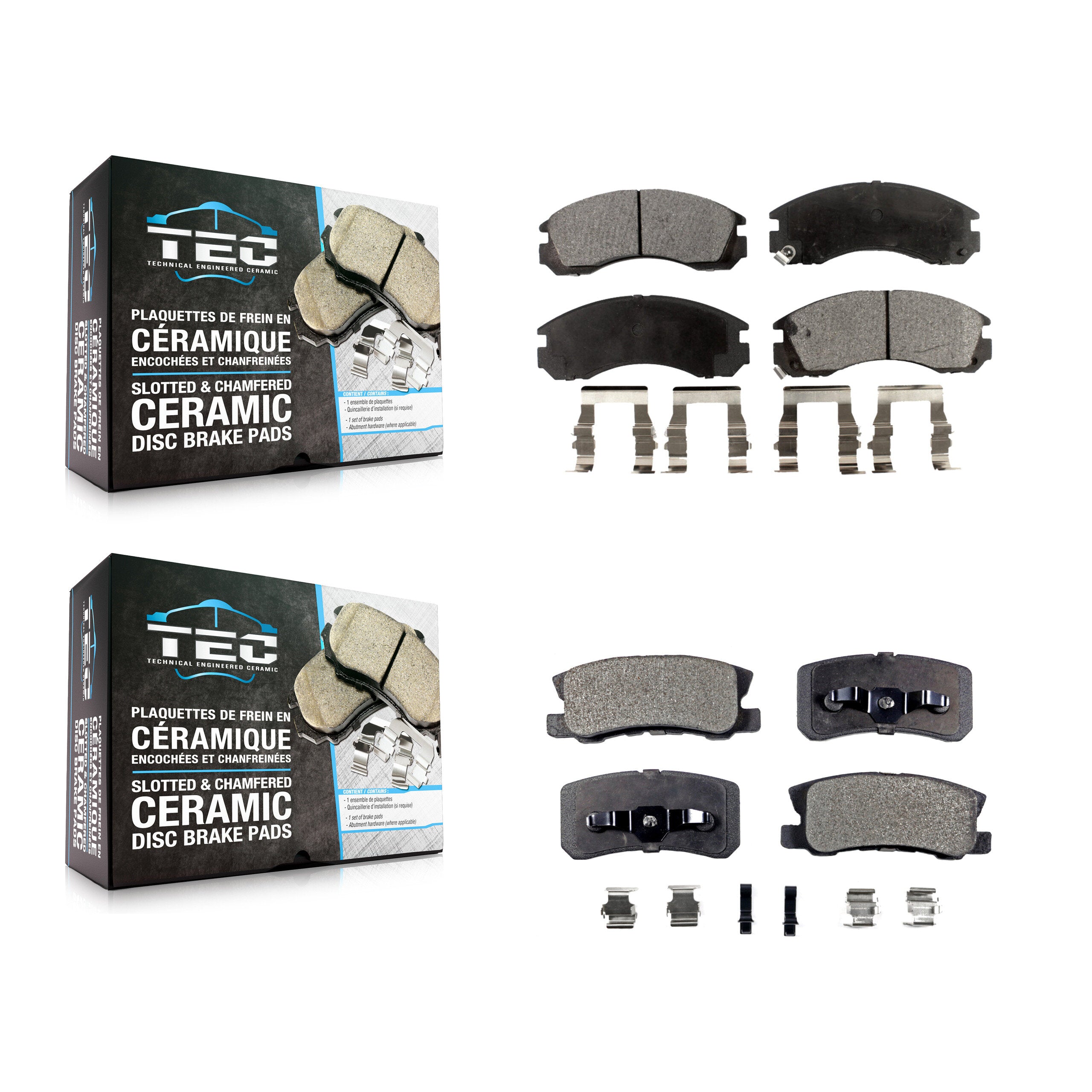 TEC KTC-100340 Disc Brake Pad for 2000-2015 Mitsubishi Lancer, Mitsubishi Montero - Front and Rear