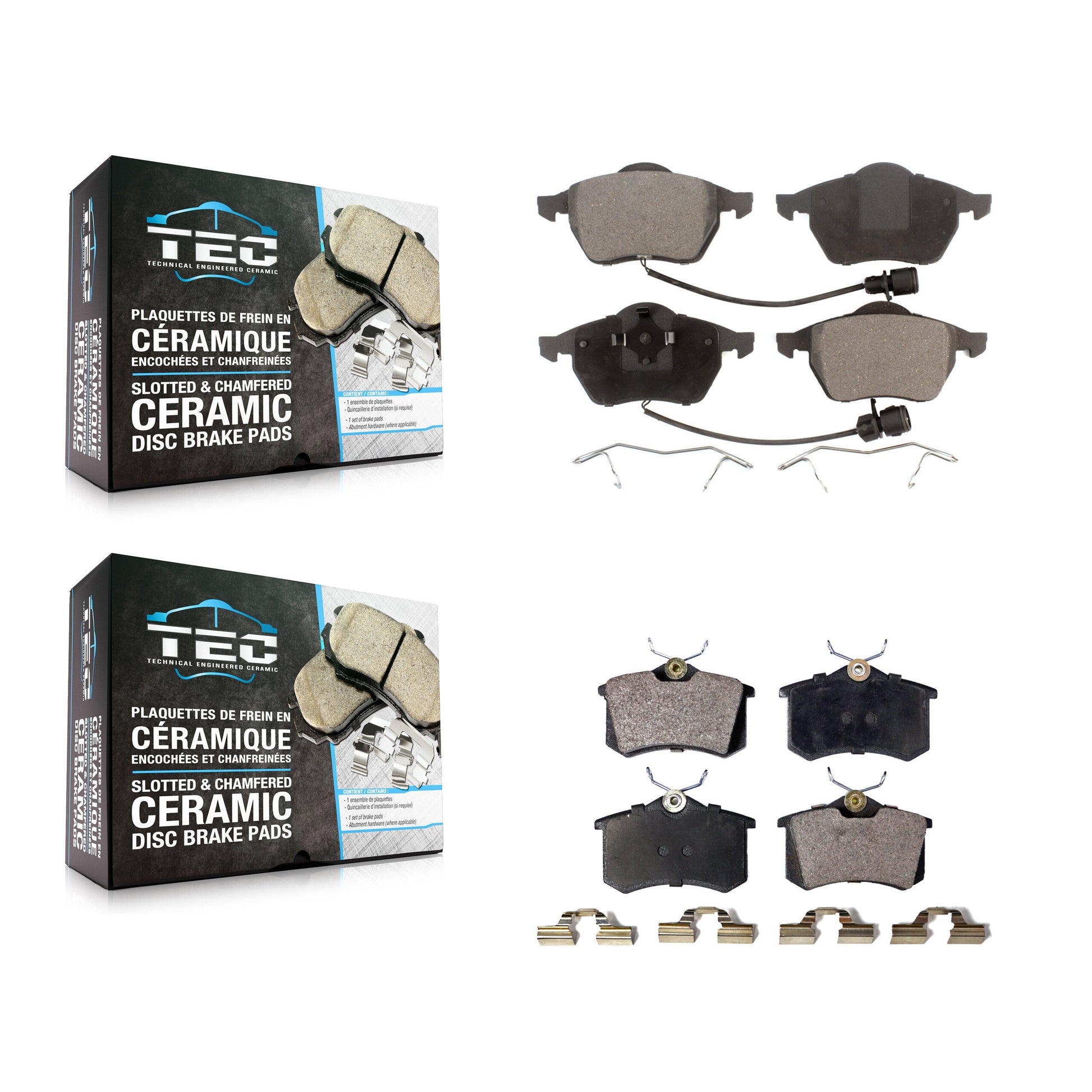TEC KTC-100341 Disc Brake Pad for 1998-1999 Audi A6 - Front and Rear