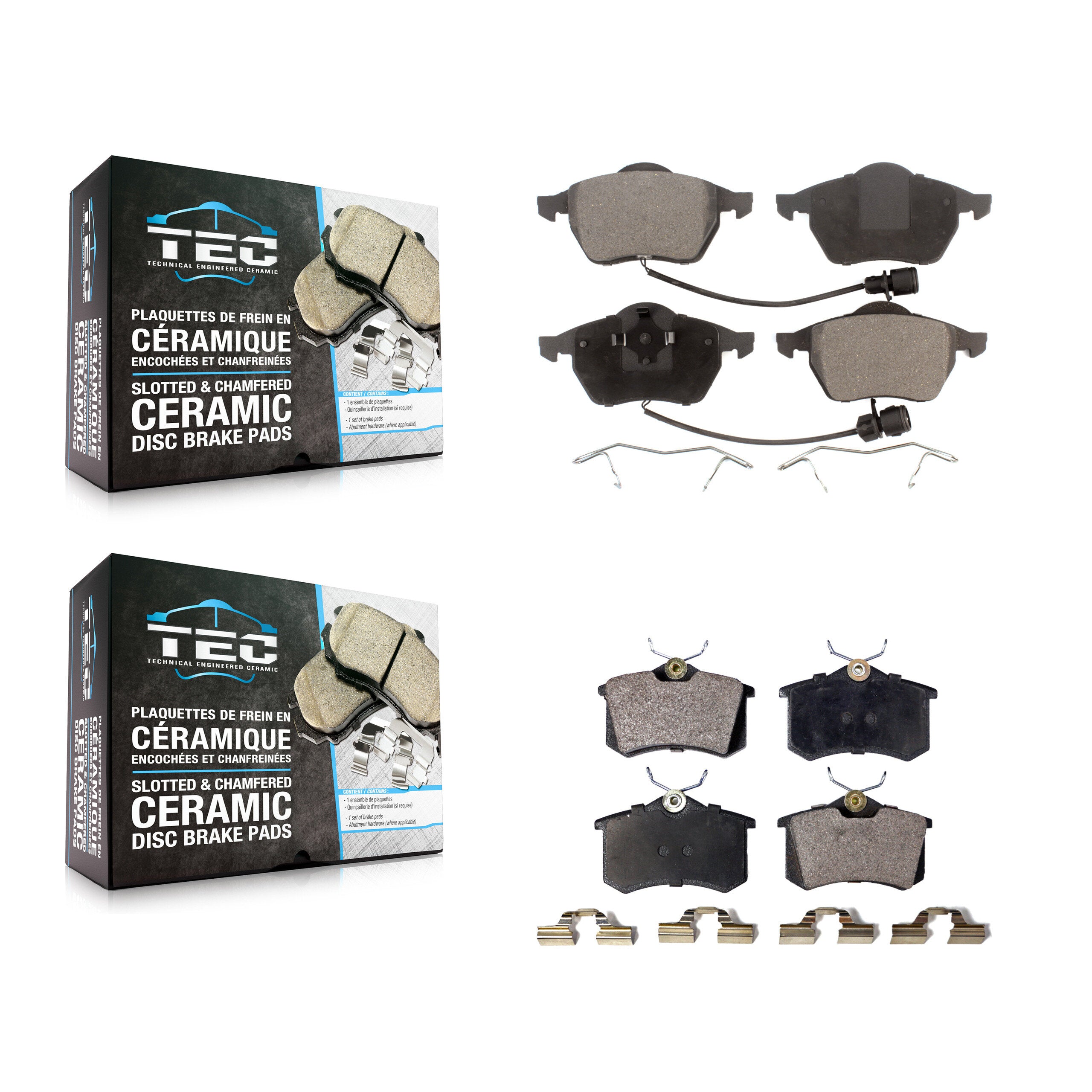 TEC KTC-100341 Disc Brake Pad for 1998-1999 Audi A6 - Front and Rear
