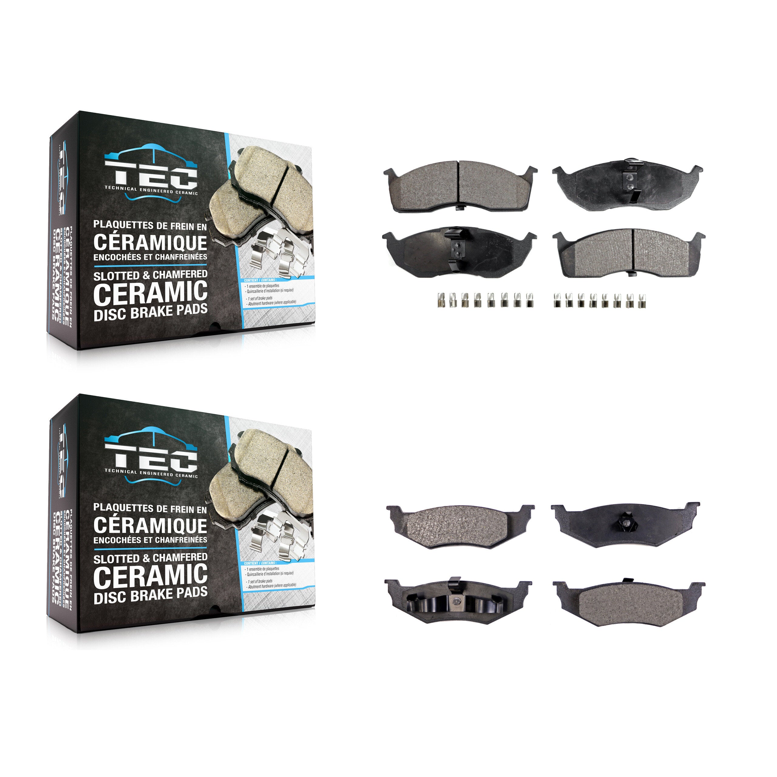 TEC KTC-100343 Disc Brake Pad for 1995-2004 Dodge Intrepid, Chrysler 300M and More - Front and Rear