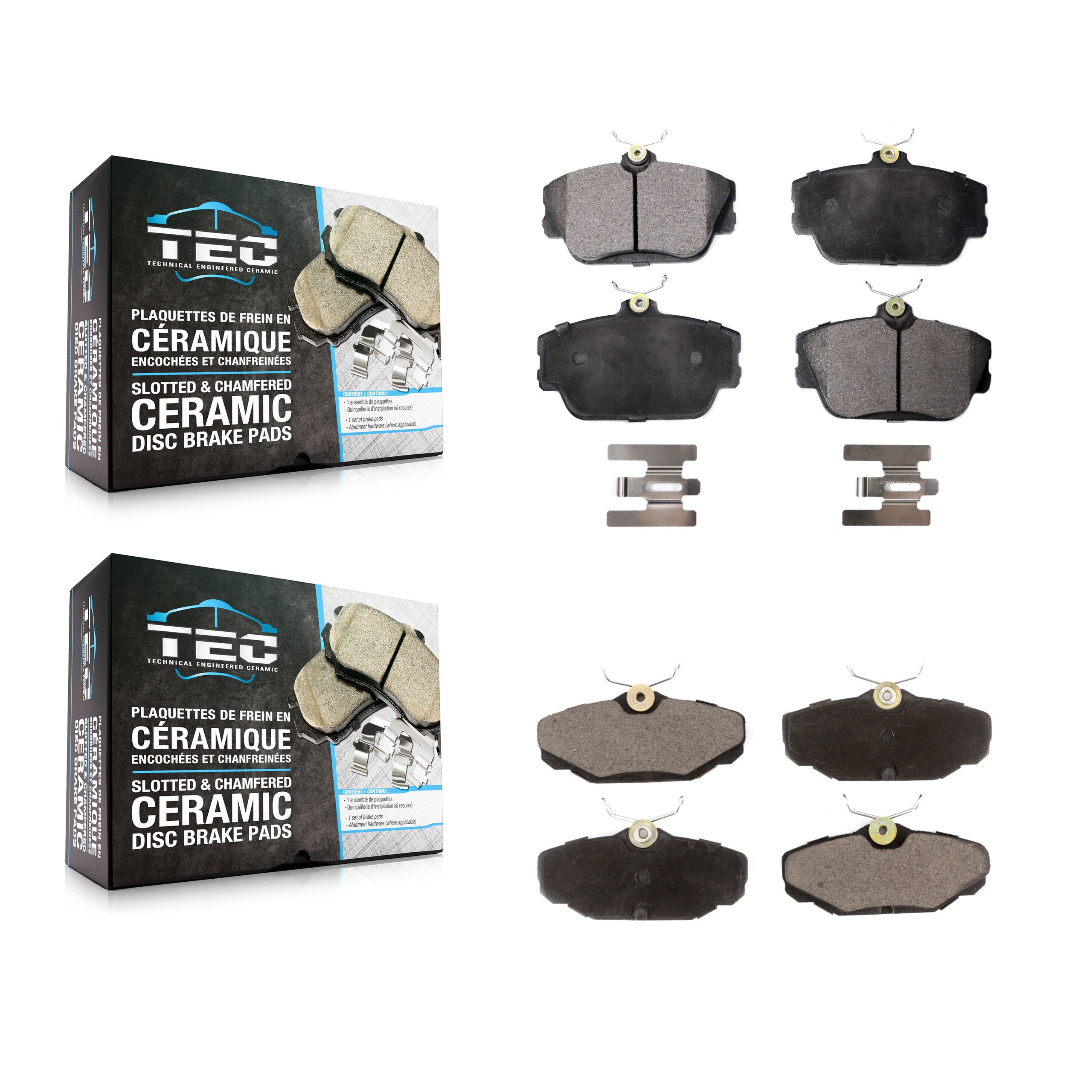 TEC KTC-100344 Disc Brake Pad for 1994-2007 Mercury Sable, Ford Taurus, Lincoln Continental - Front and Rear