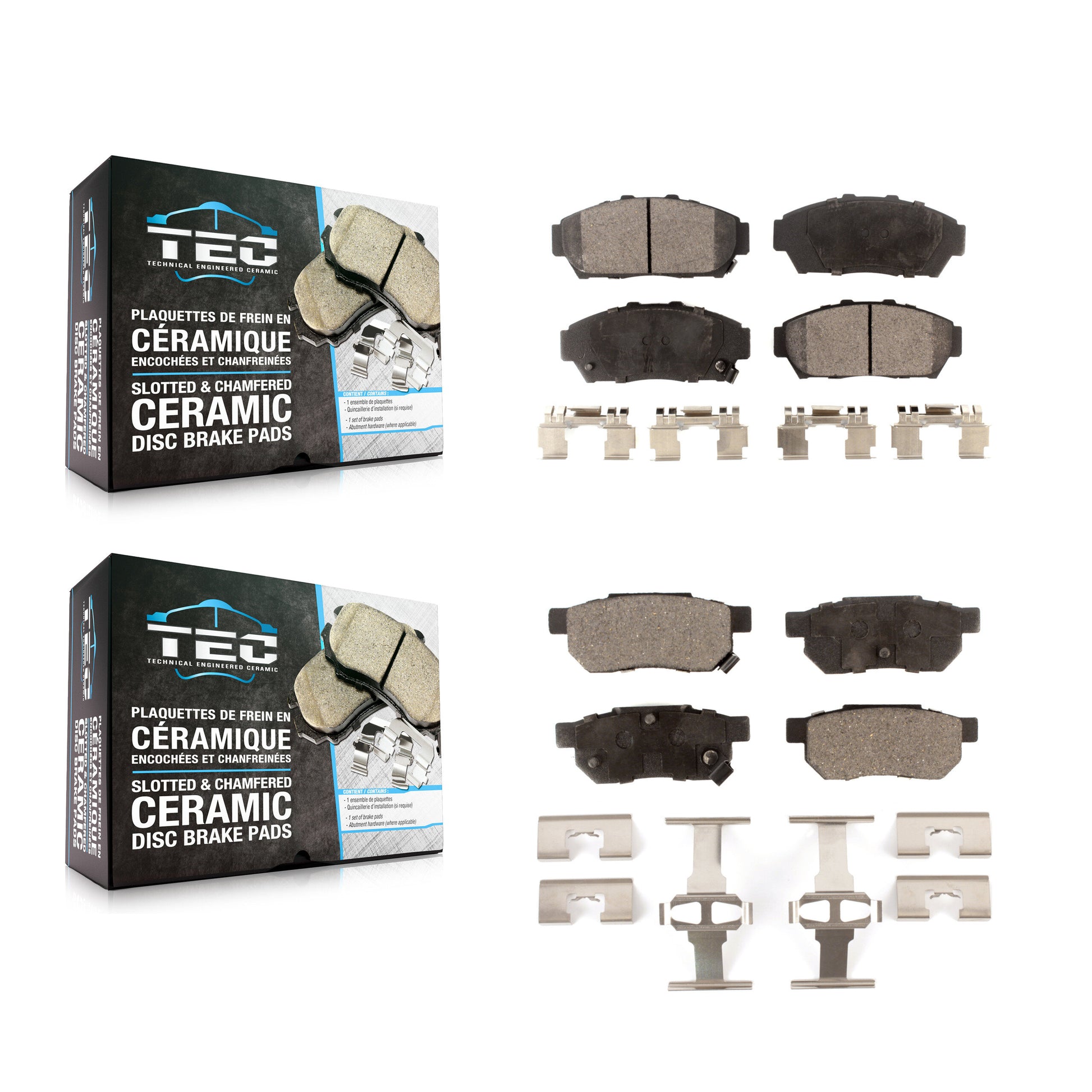 TEC KTC-100346 Disc Brake Pad for 1994-2001 Acura Integra, Honda Civic - Front and Rear
