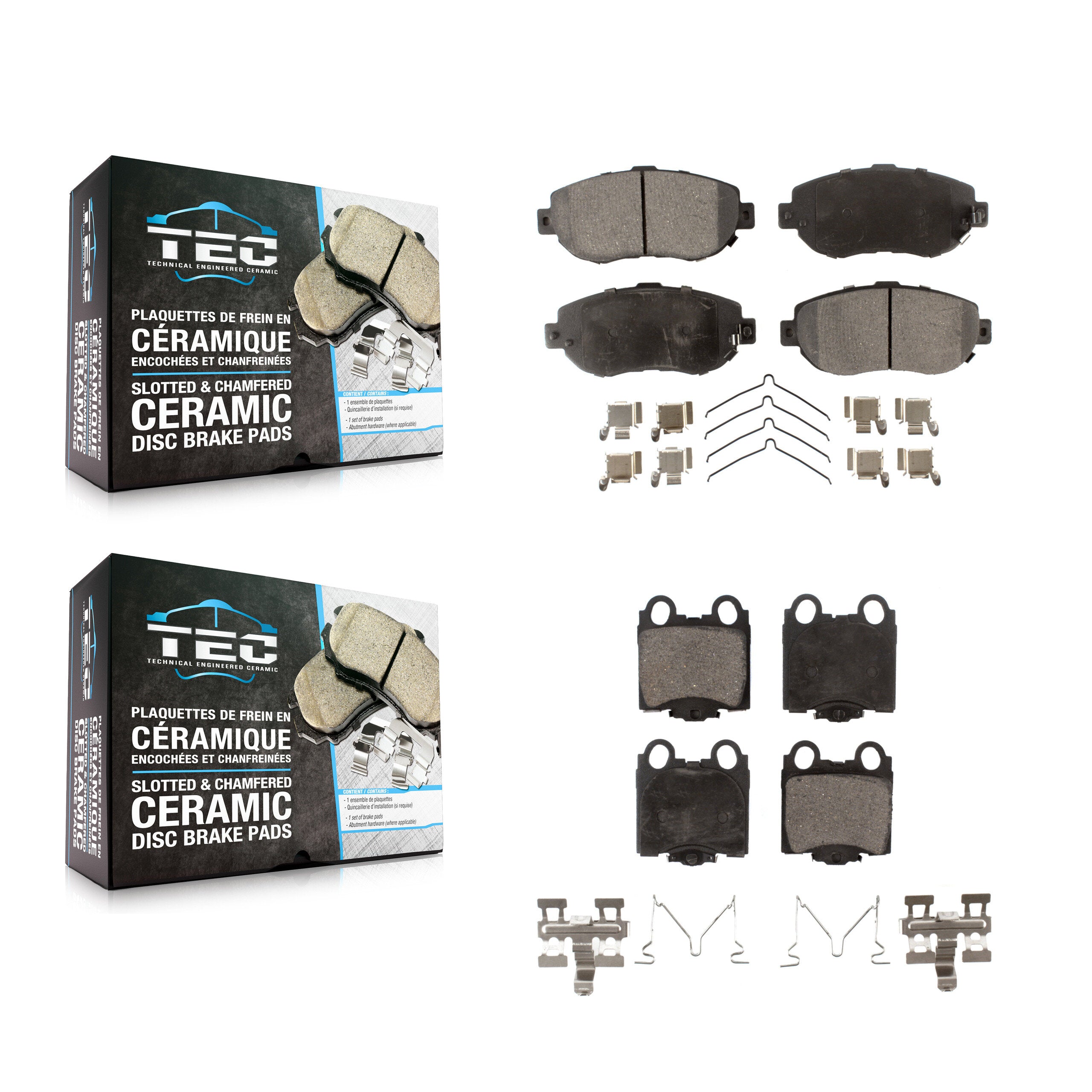 TEC KTC-100347 Disc Brake Pad for 1998-2010 Lexus SC430, Lexus GS430 and More - Front and Rear