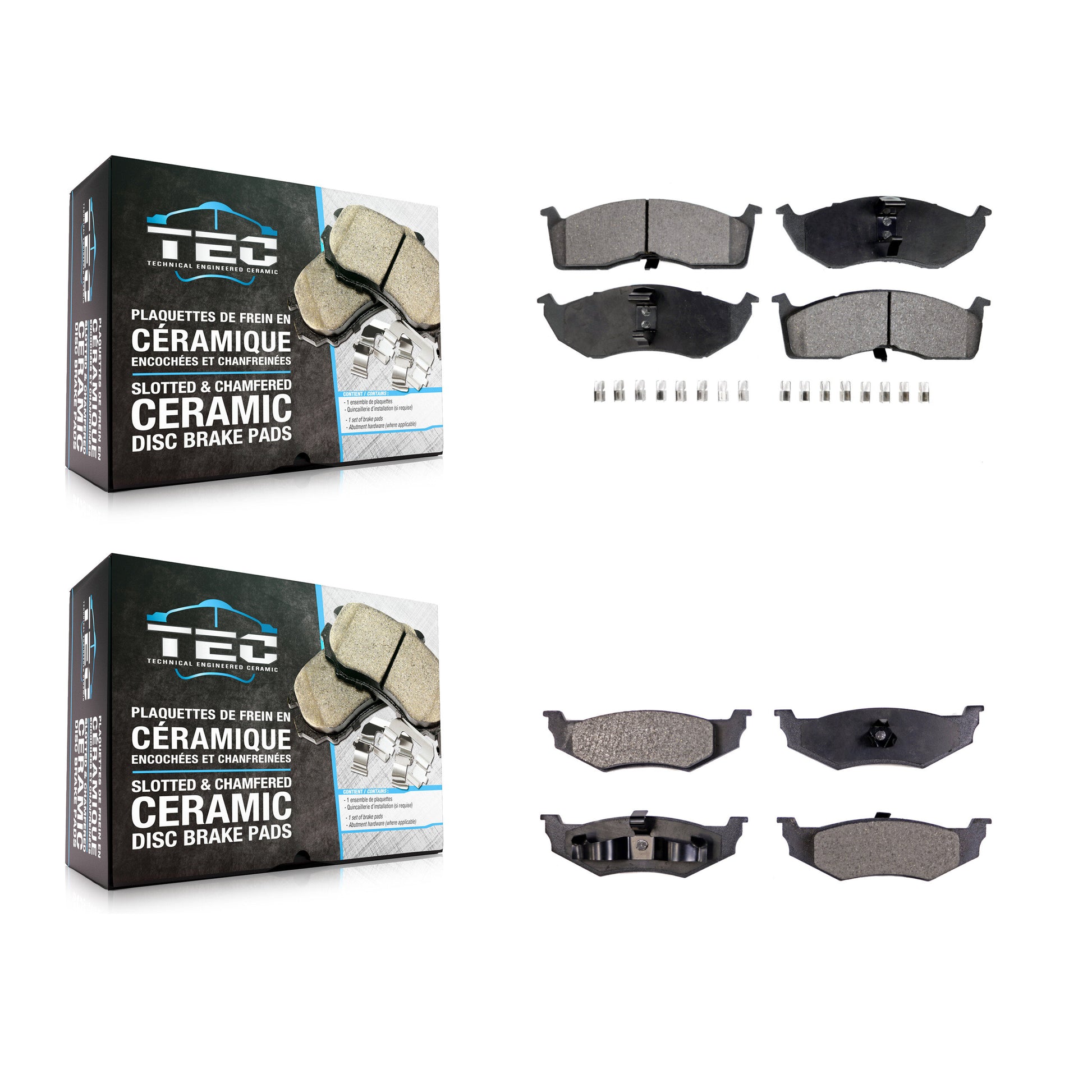 TEC KTC-100349 Disc Brake Pad for 1995-2003 Dodge Neon, Chrysler Neon, Plymouth Neon - Front and Rear