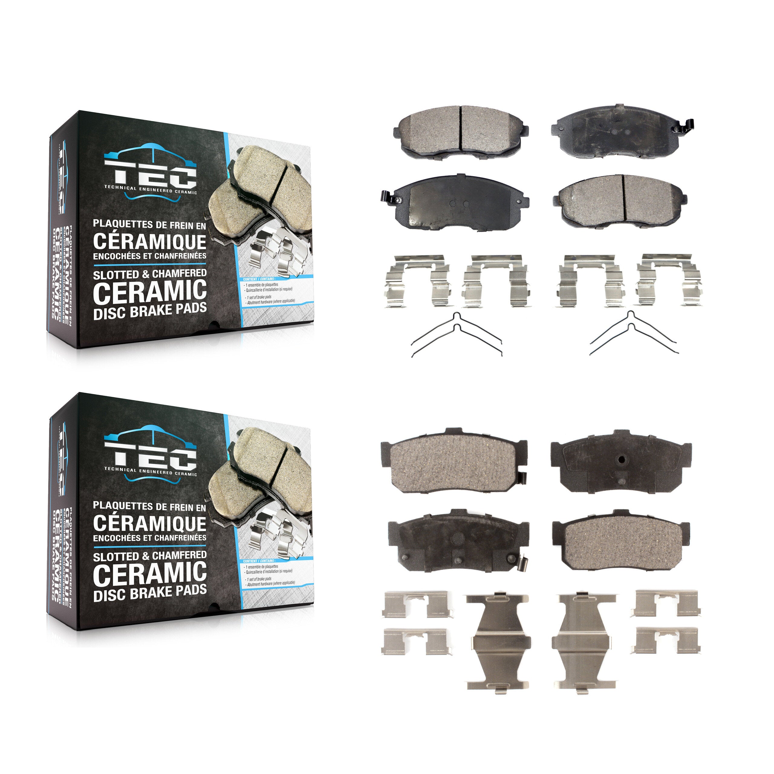 TEC KTC-100354 Disc Brake Pad for 1991-2001 INFINITI G20, Nissan Sentra and More - Front and Rear