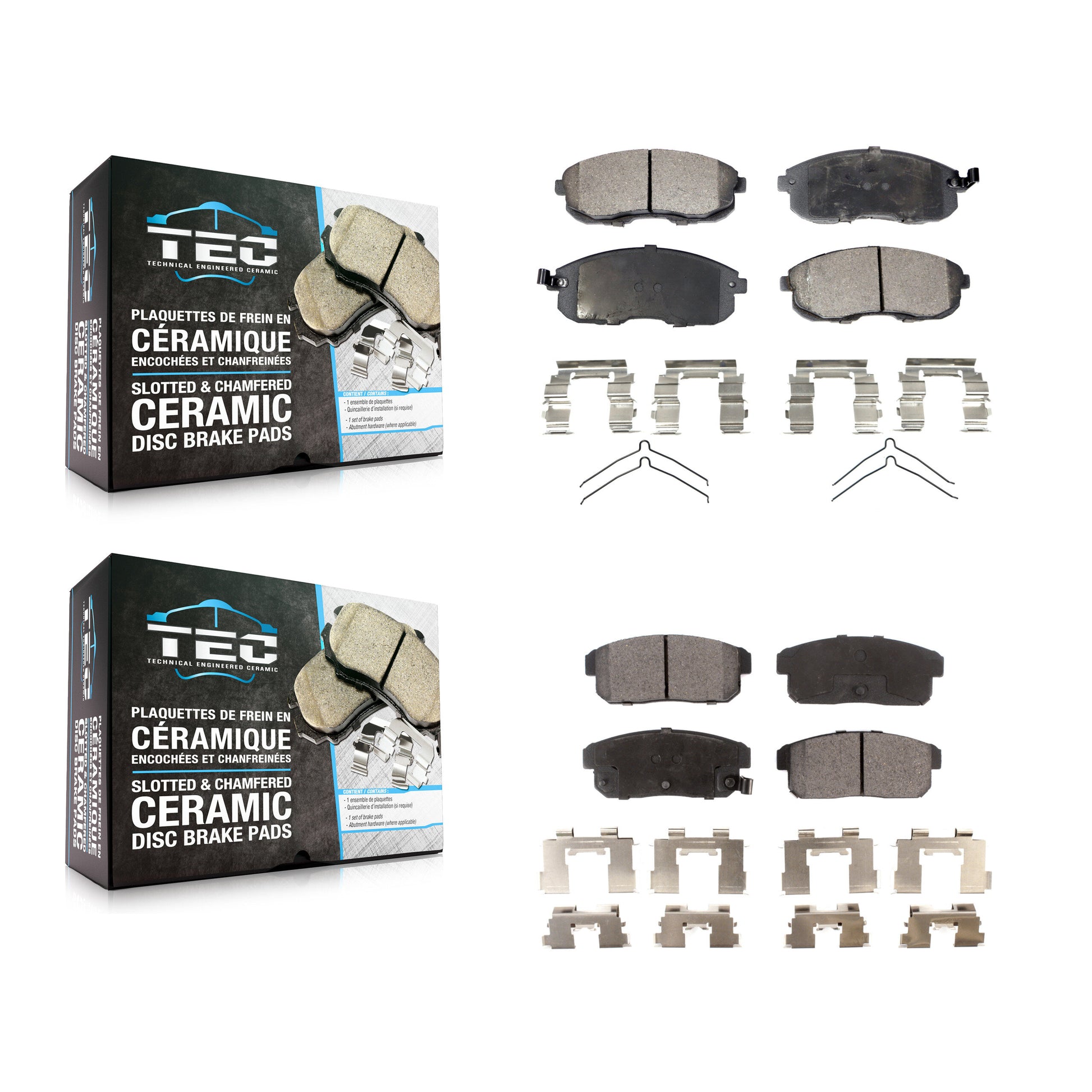 TEC KTC-100355 Disc Brake Pad for 2001-2006 INFINITI G20, Nissan Sentra - Front and Rear